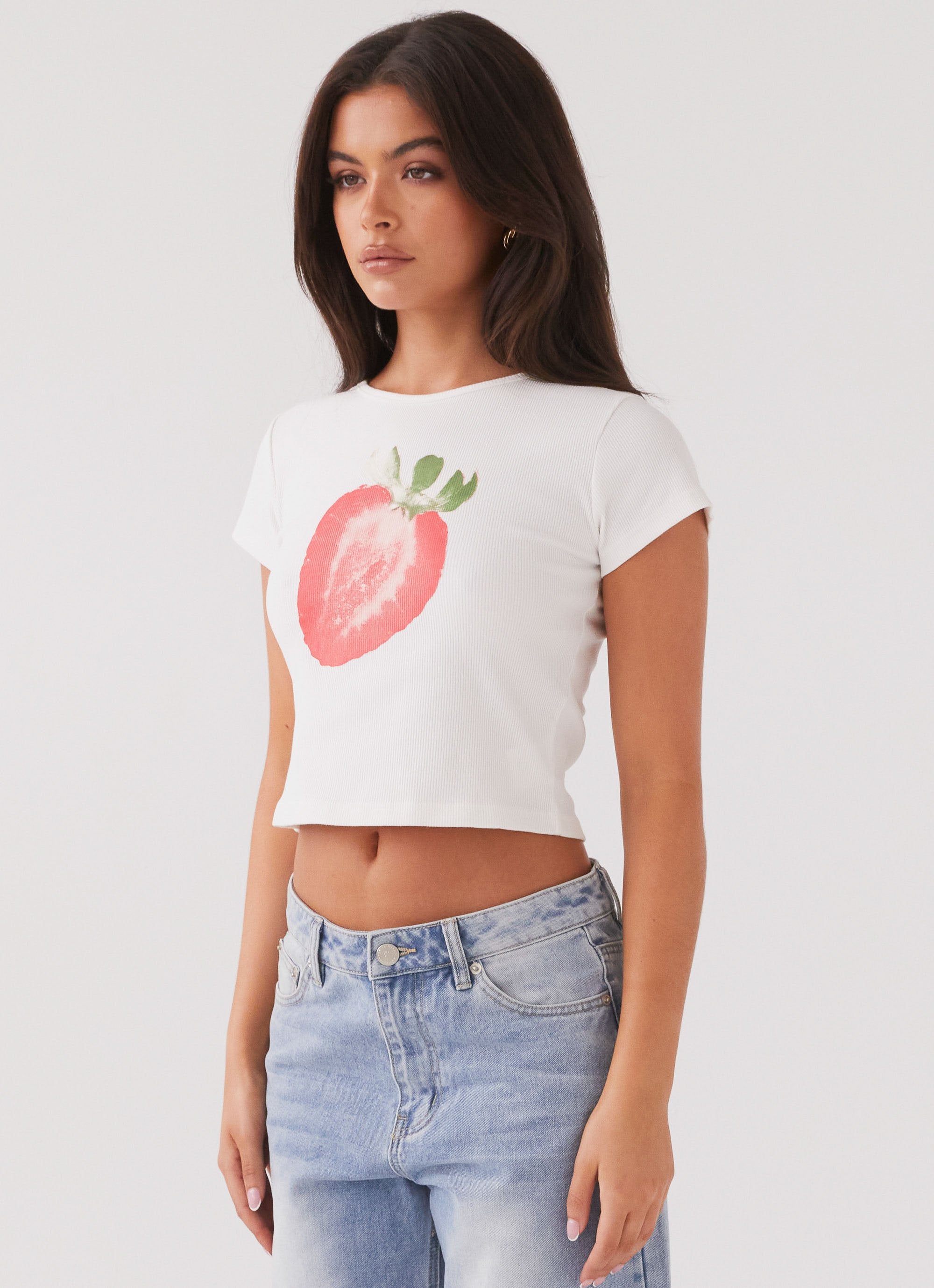 Strawberry Shortcake Graphic Baby Tee - White