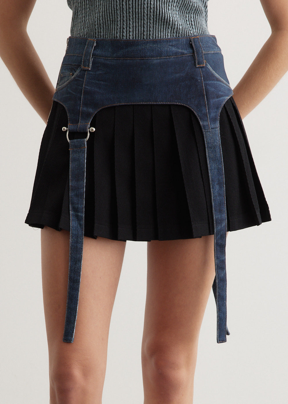 Trompe L'oeil Mini Pleats Skirt