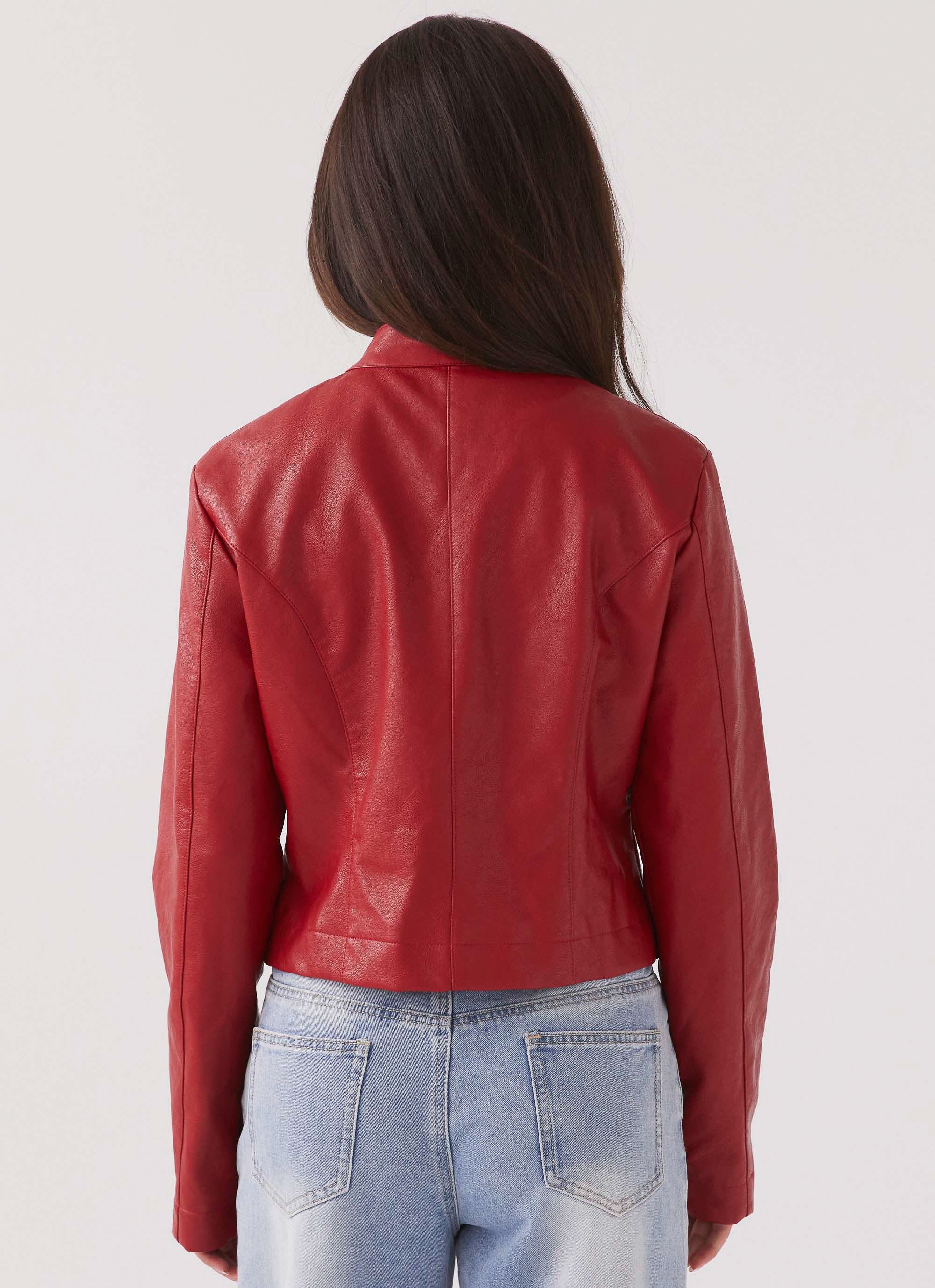 Hot Flame Fitted Jacket - Rouge Red