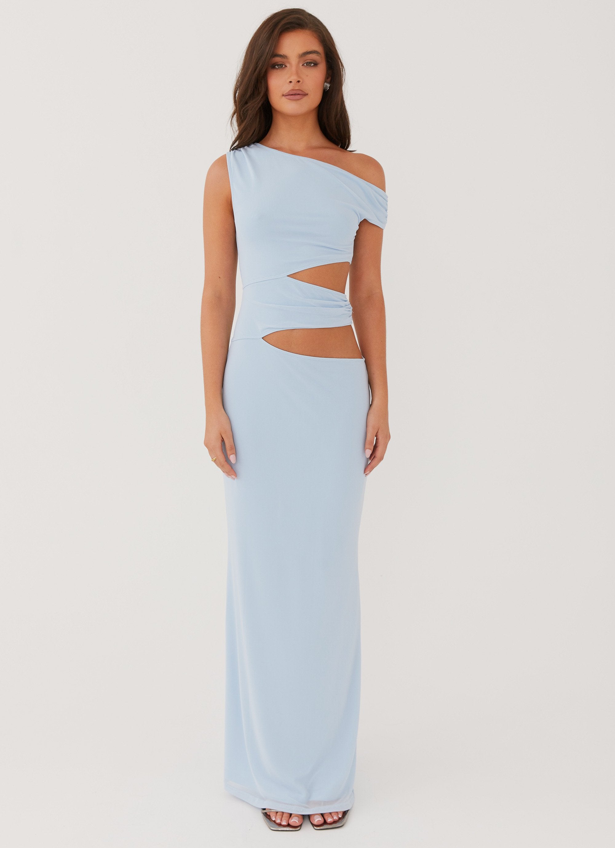 Margot One Shoulder Maxi Dress - Sky Blue