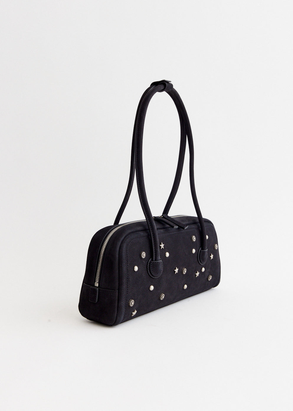 Studded Soft Baguette Bag