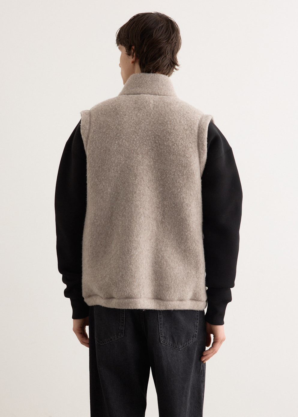 Undyed Wool Zip Vest