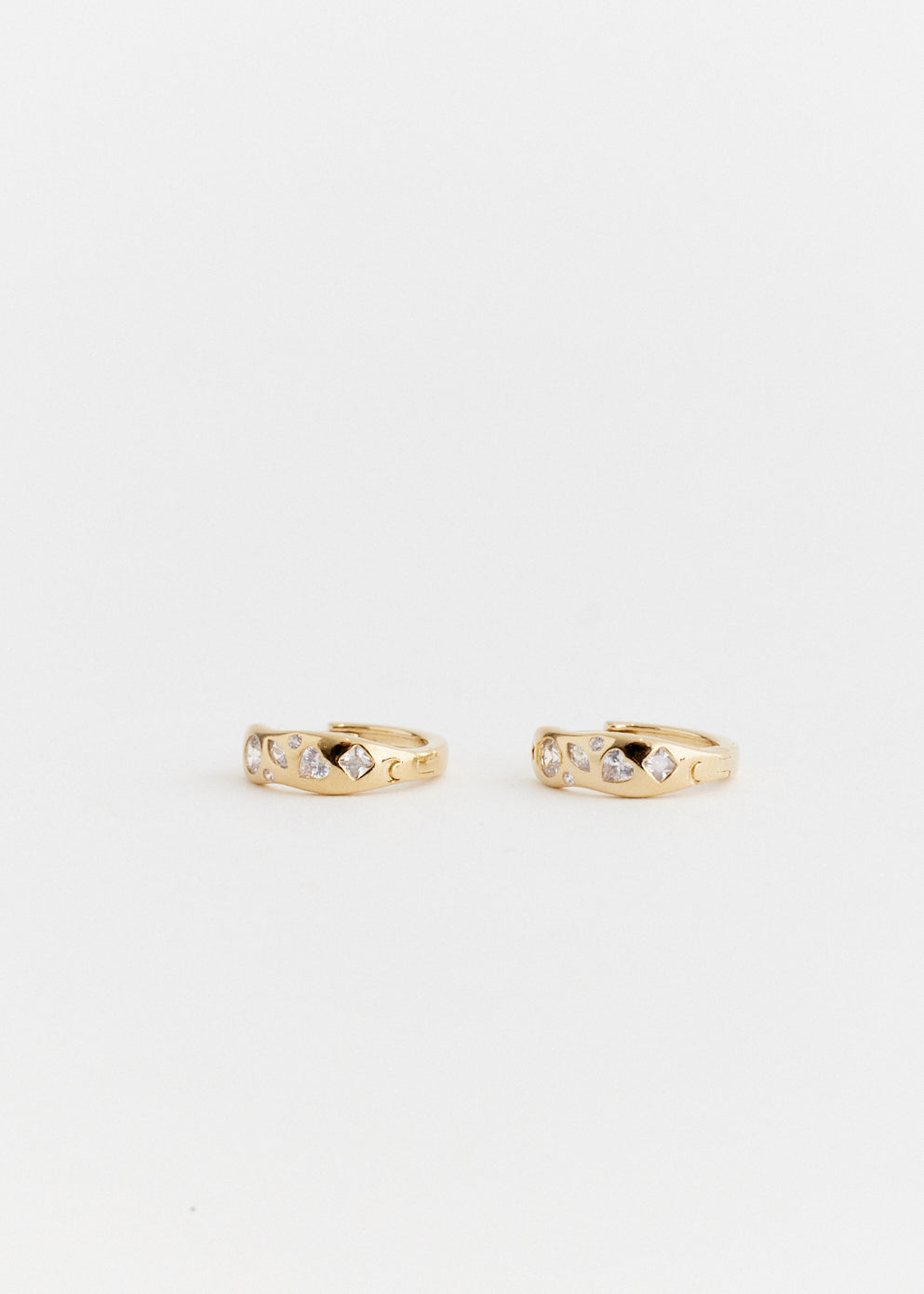 Crystal Heart Hoop Earrings