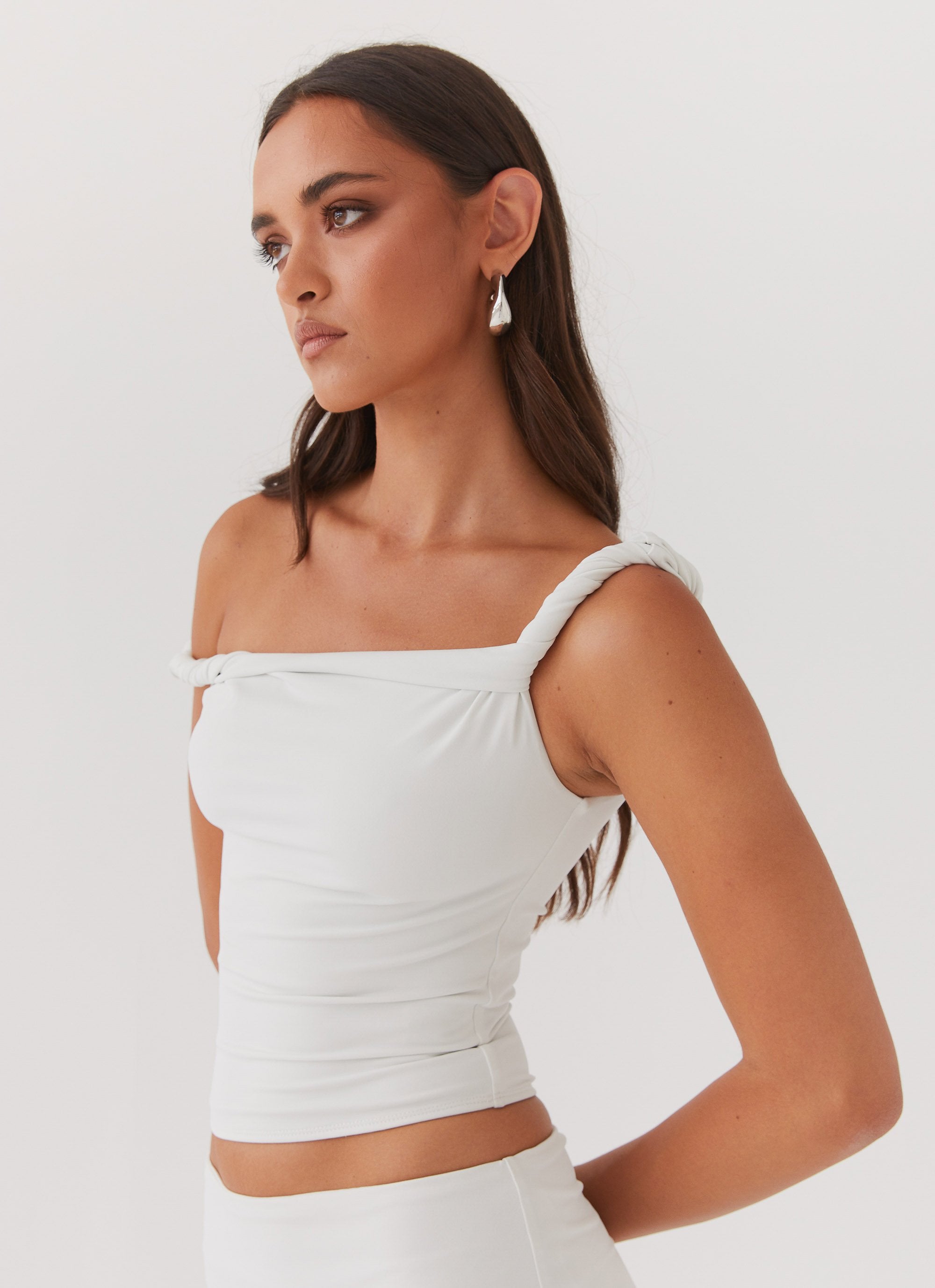 Solace Soul Twist Shoulder Top - Ivory