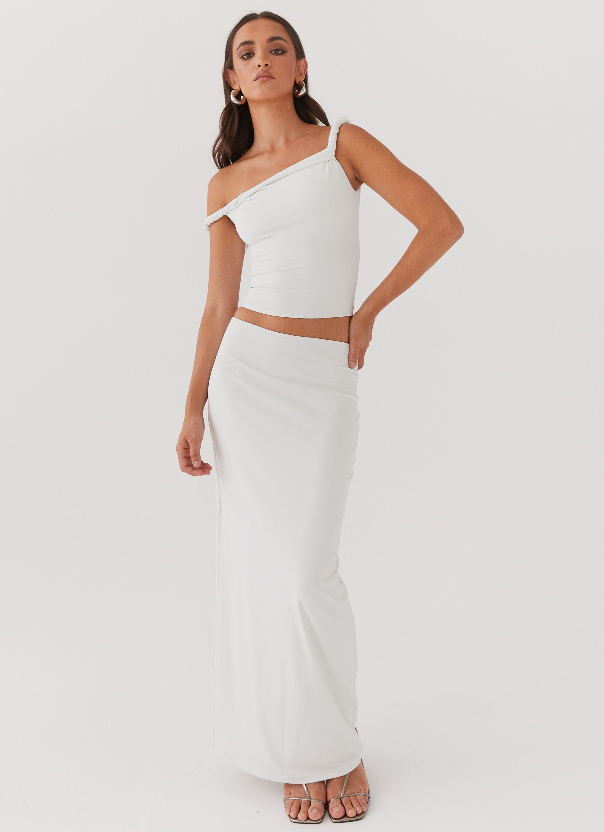 Solace Soul Twist Shoulder Top - Ivory