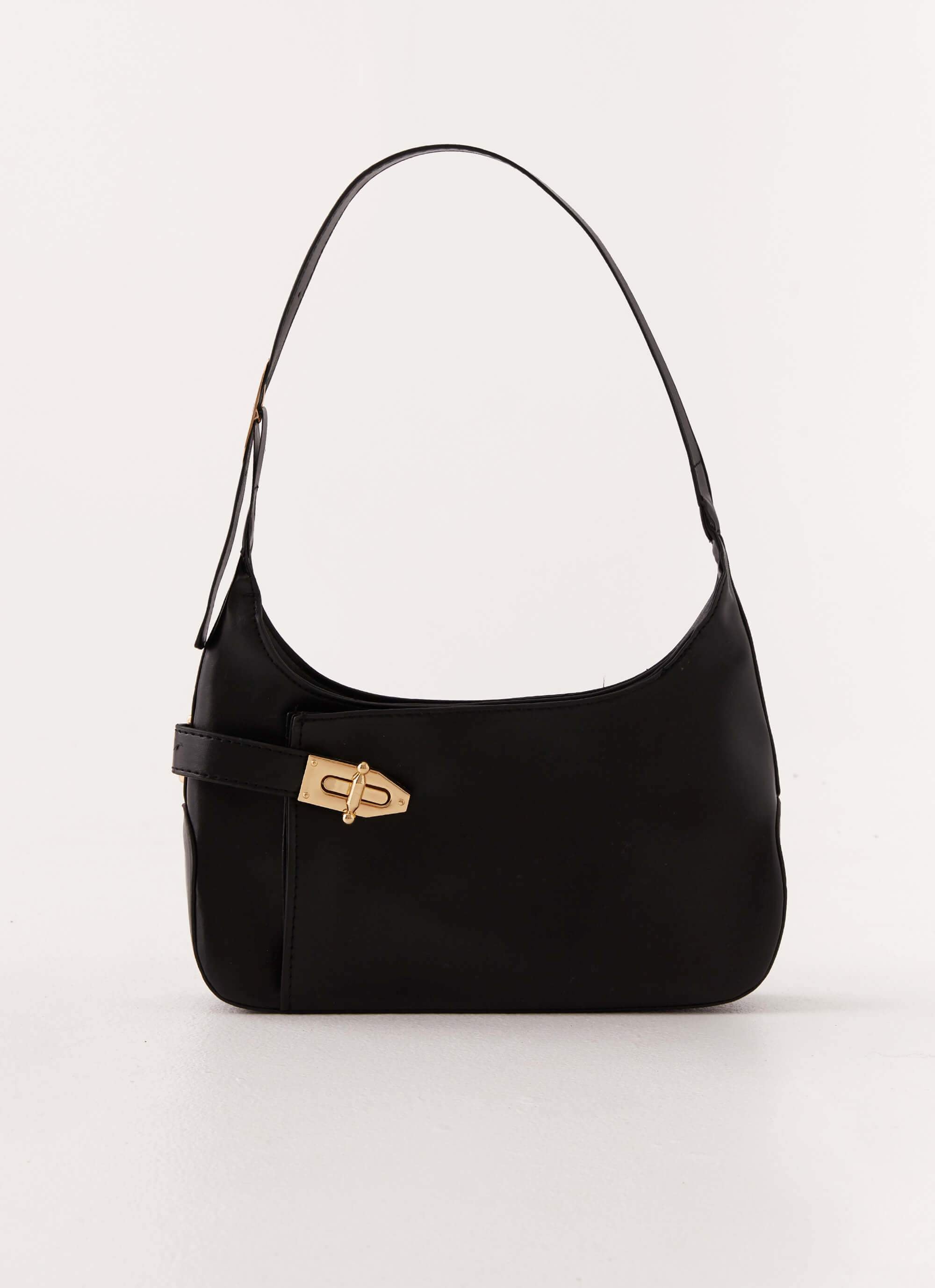 Lock & Key Shoulder Bag - Black