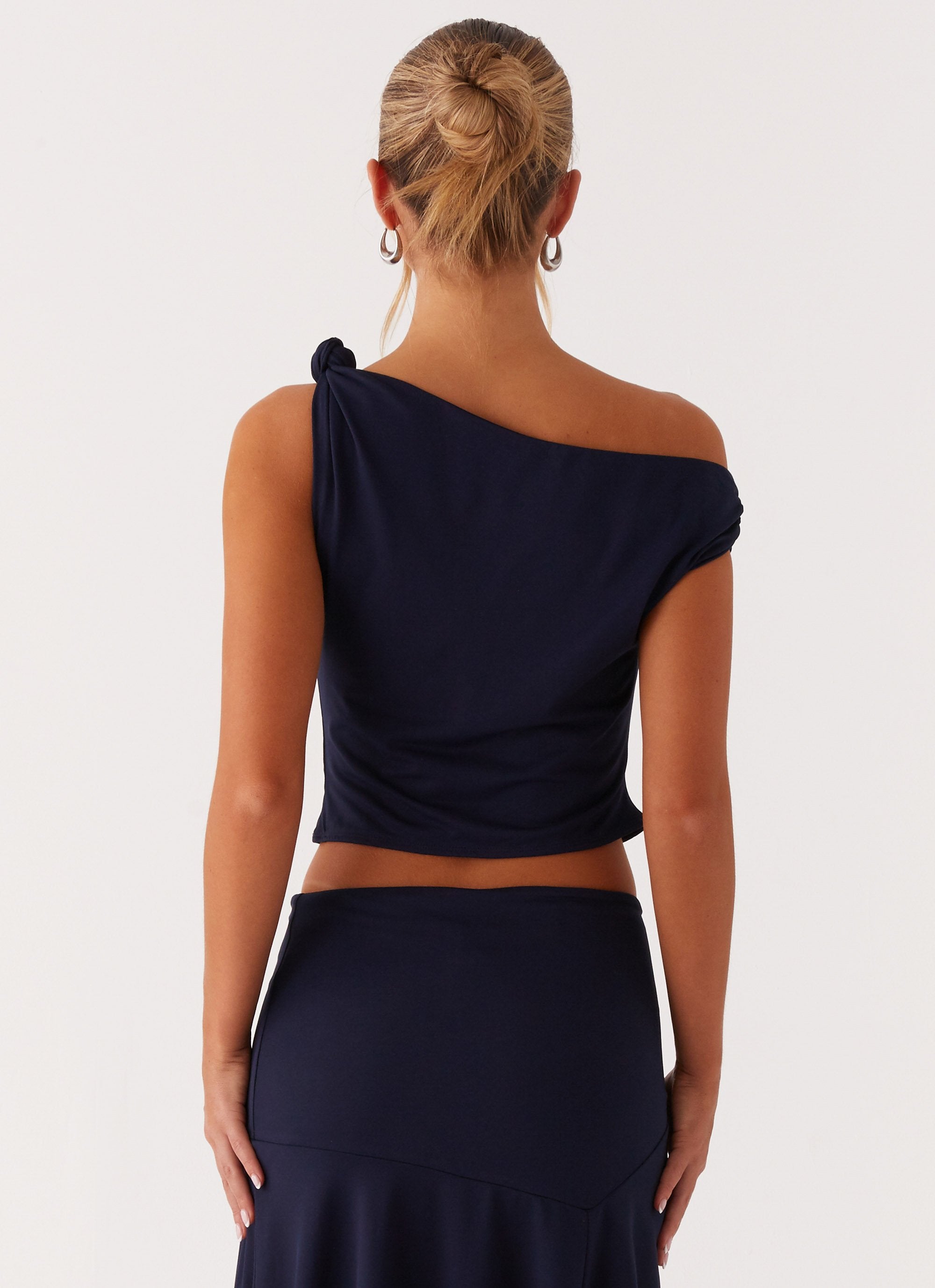 Viola Twist Shoulder Top - Navy