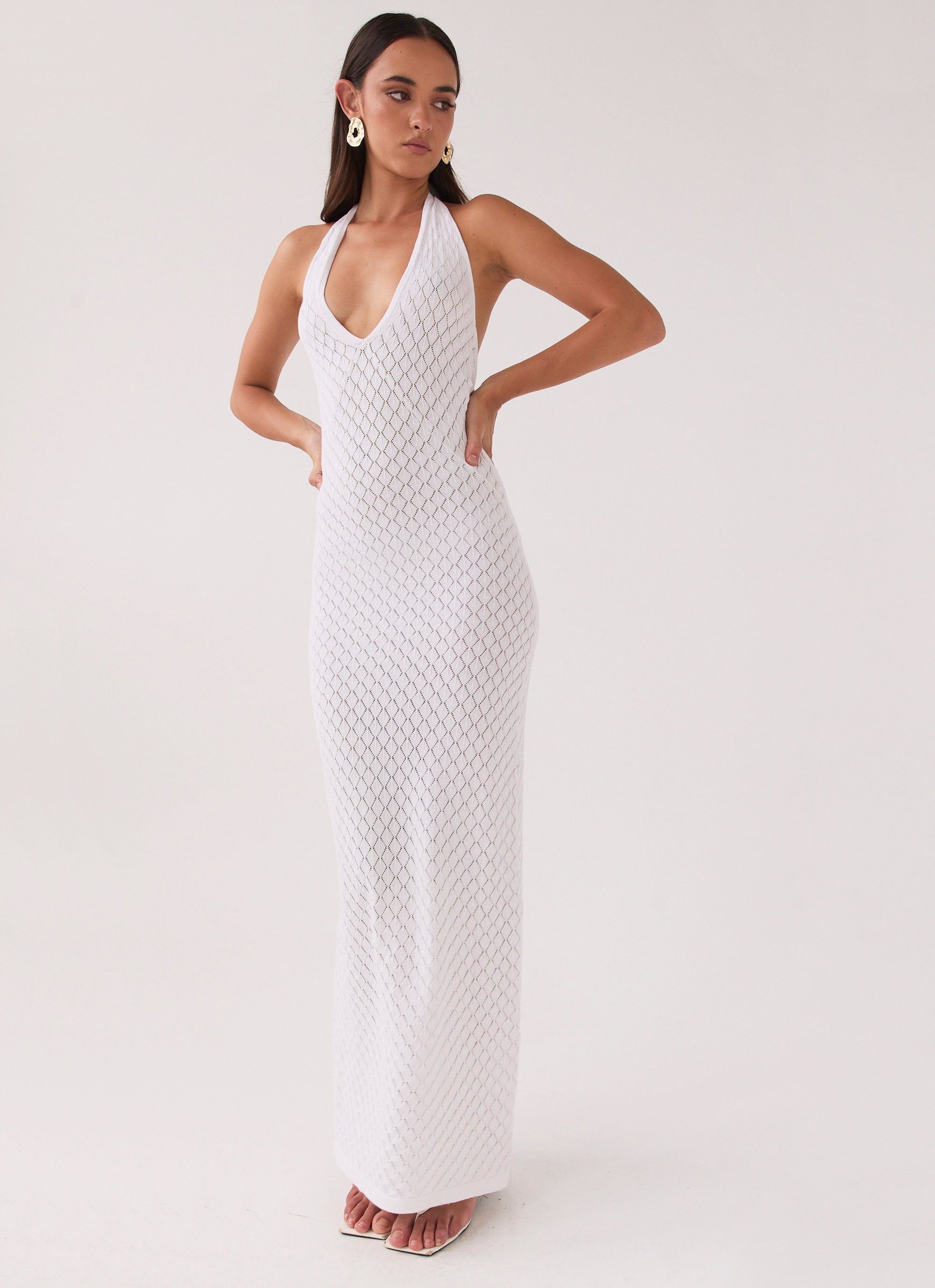 Herald Angels Knit Maxi Dress - White