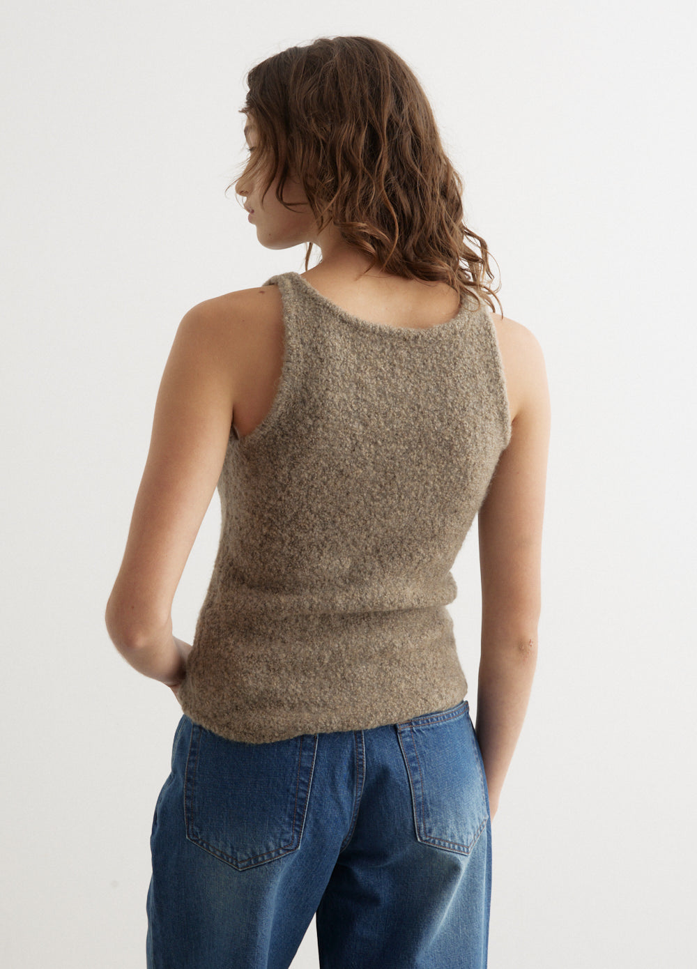 Fluffy Sleeveless Knit Top