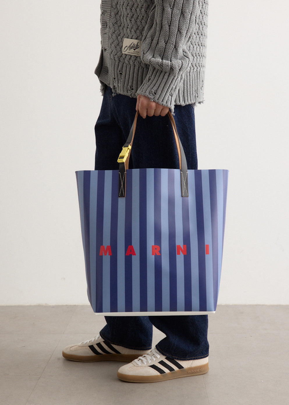 Vertical Stripe Shopping Tote Bag