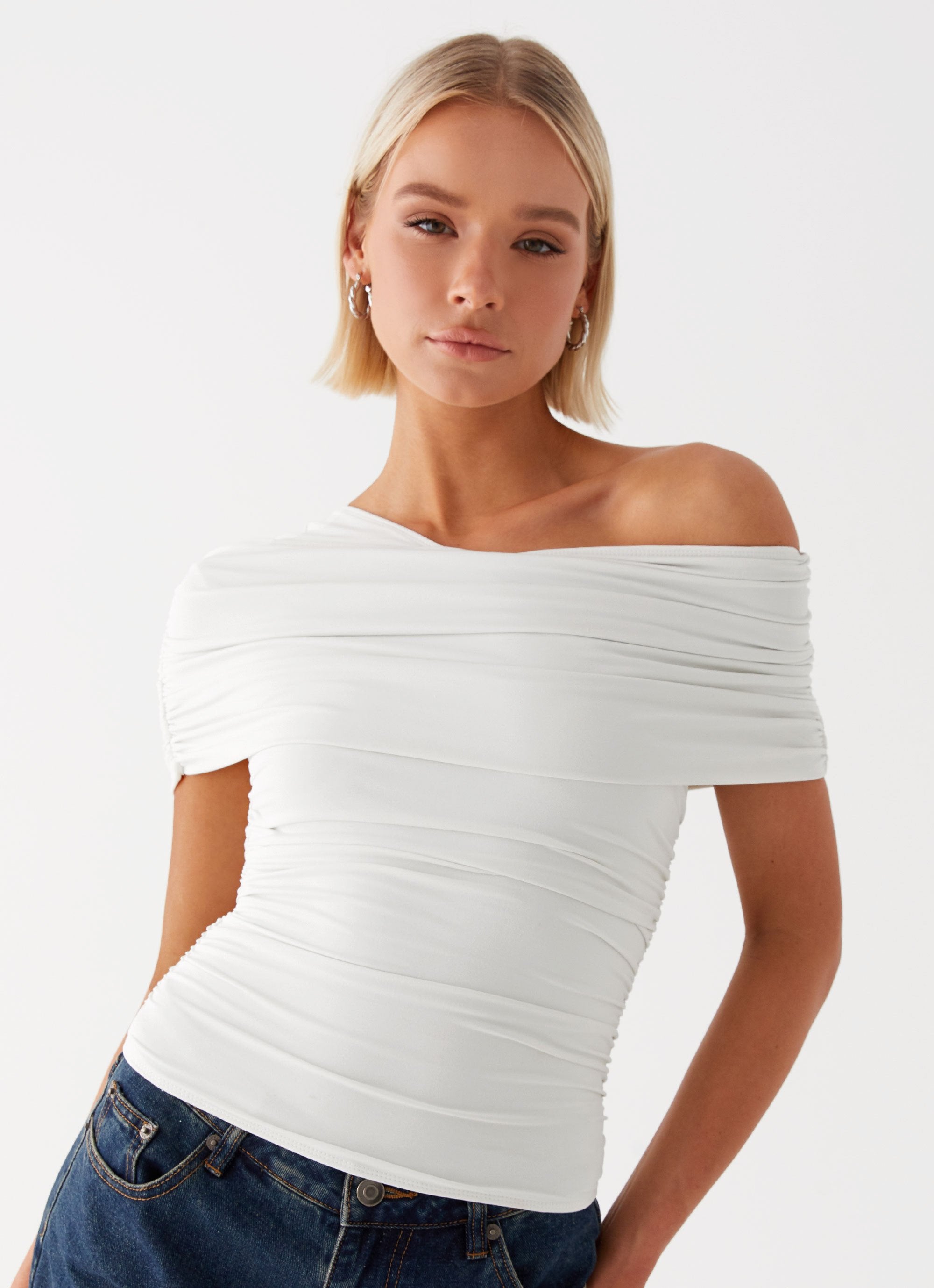 Gabbie Off Shoulder Top - White