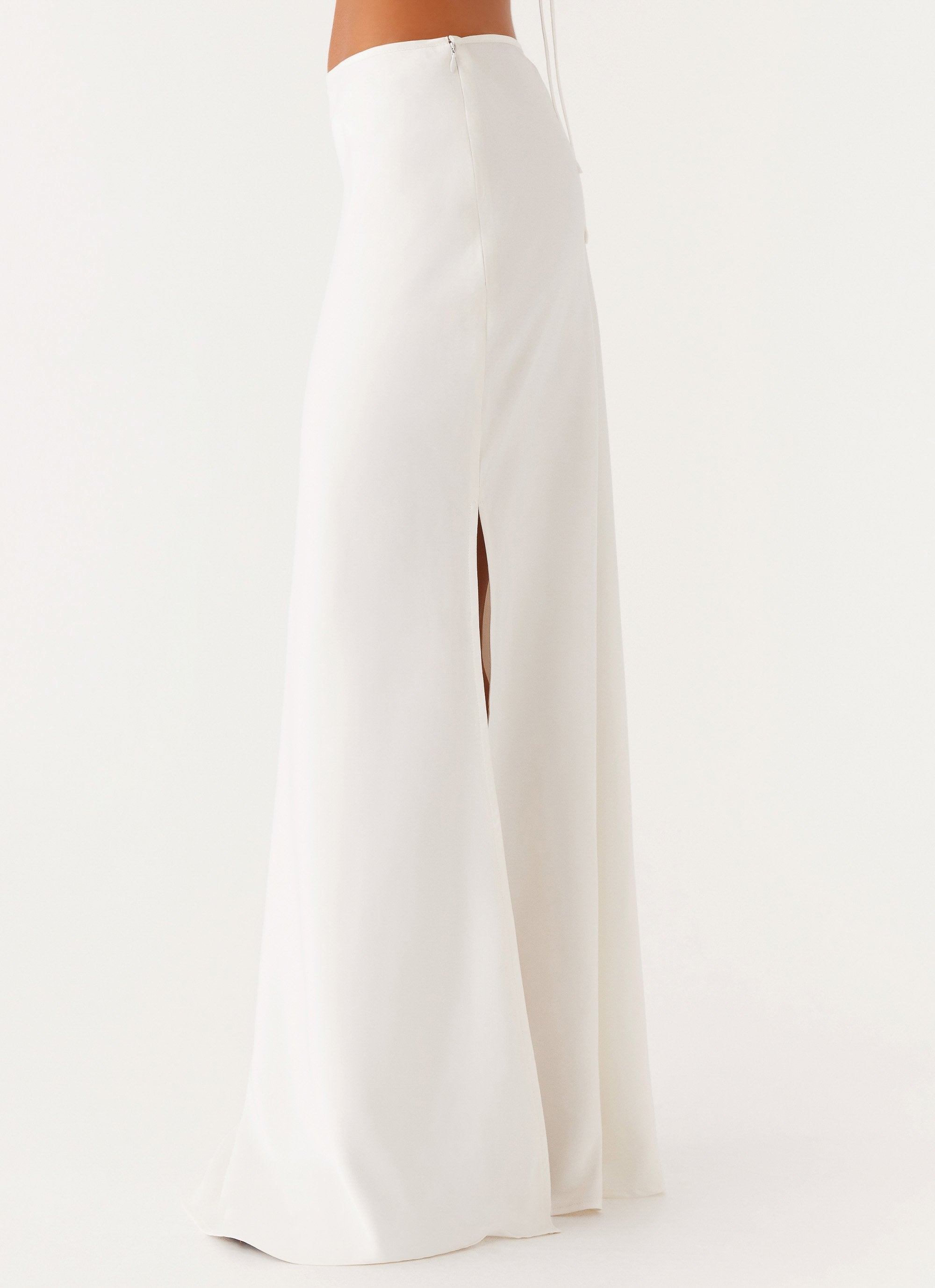 Mina Satin Maxi Skirt - White