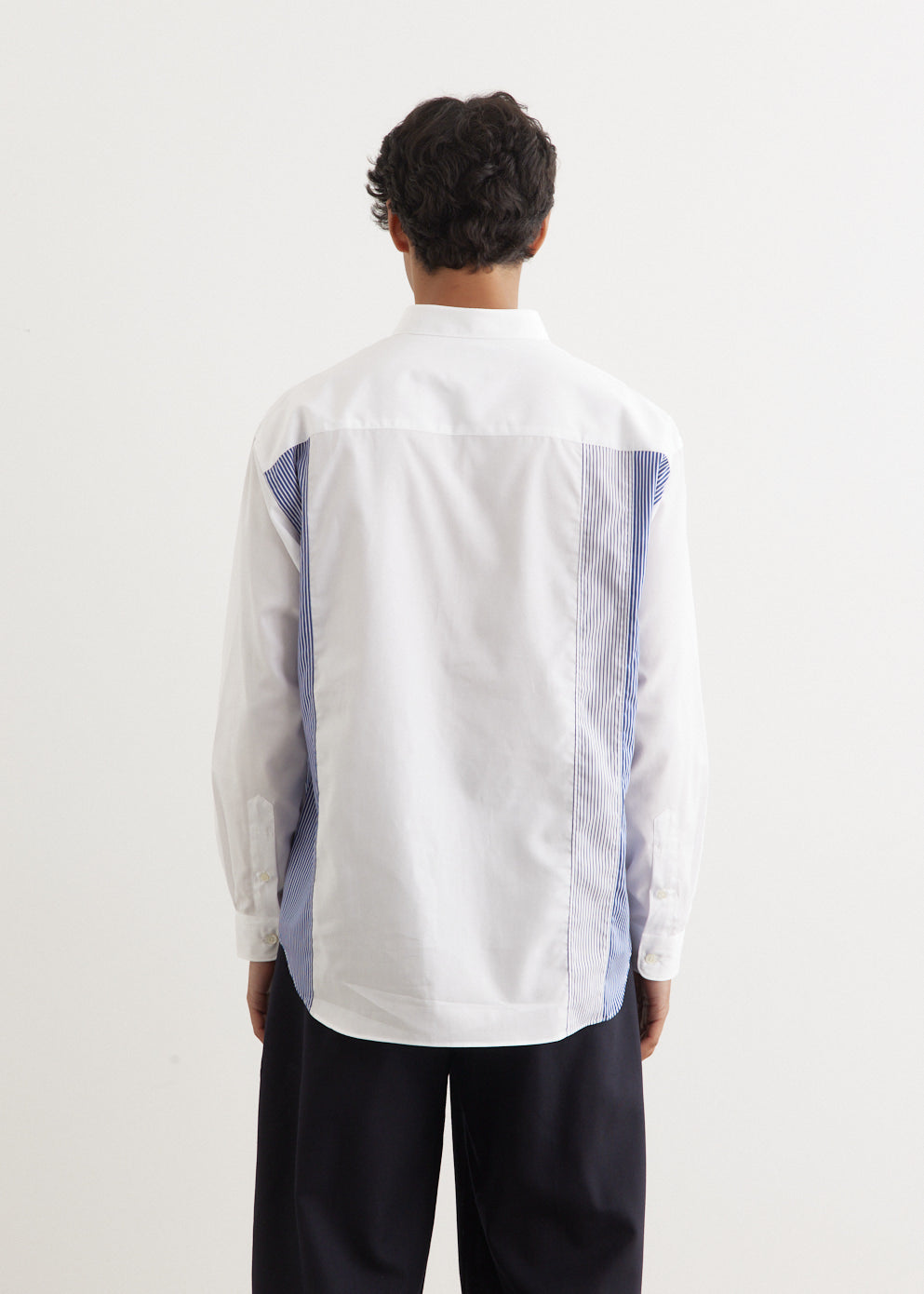 Broad Cloth x Stripe Cotton Shirt