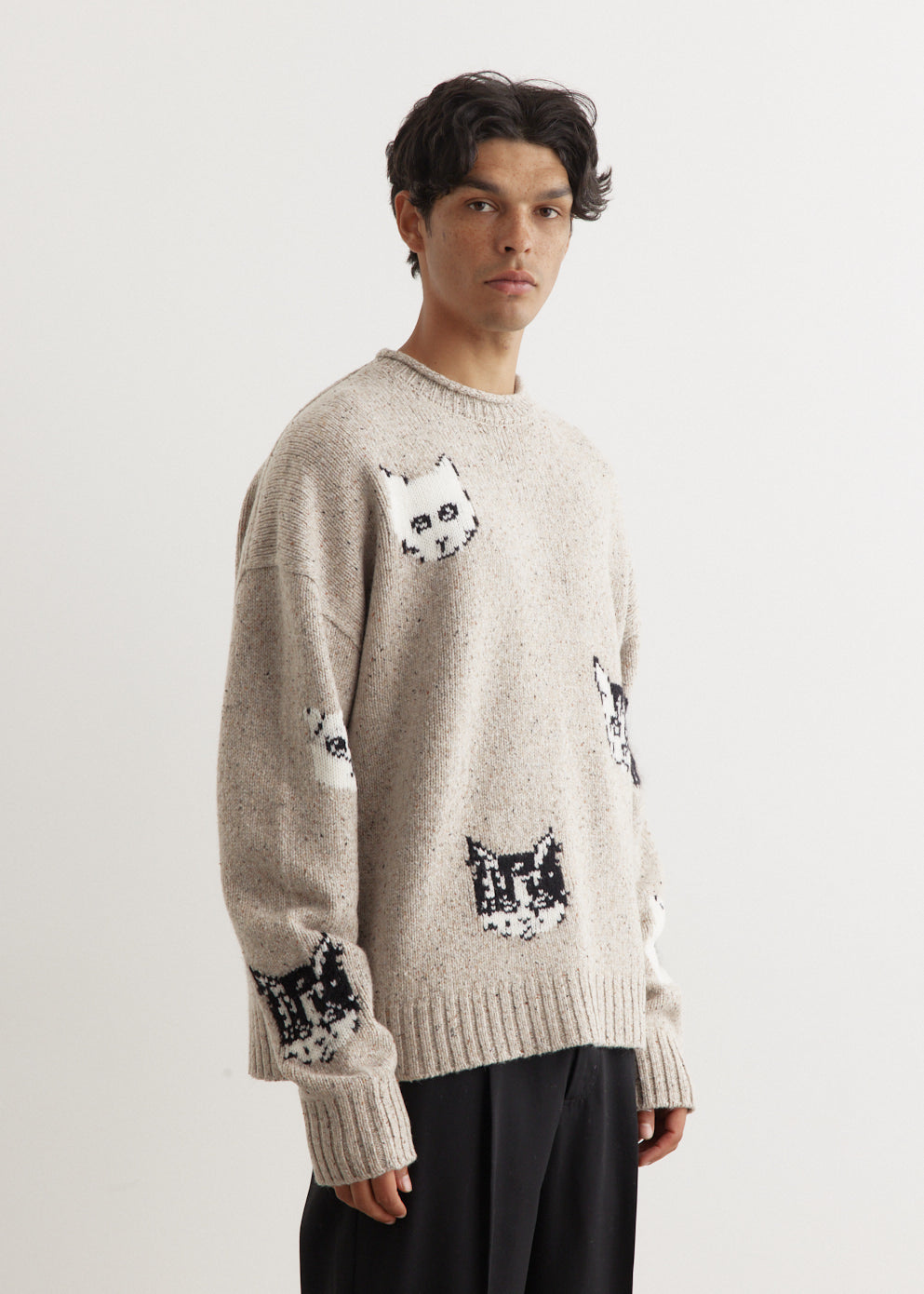 Kuelu Cat Jacquard Sweater