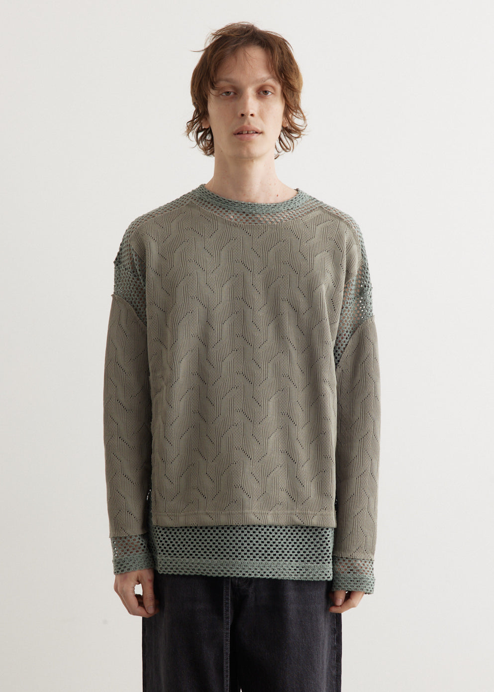 Layered Crewneck Sweater