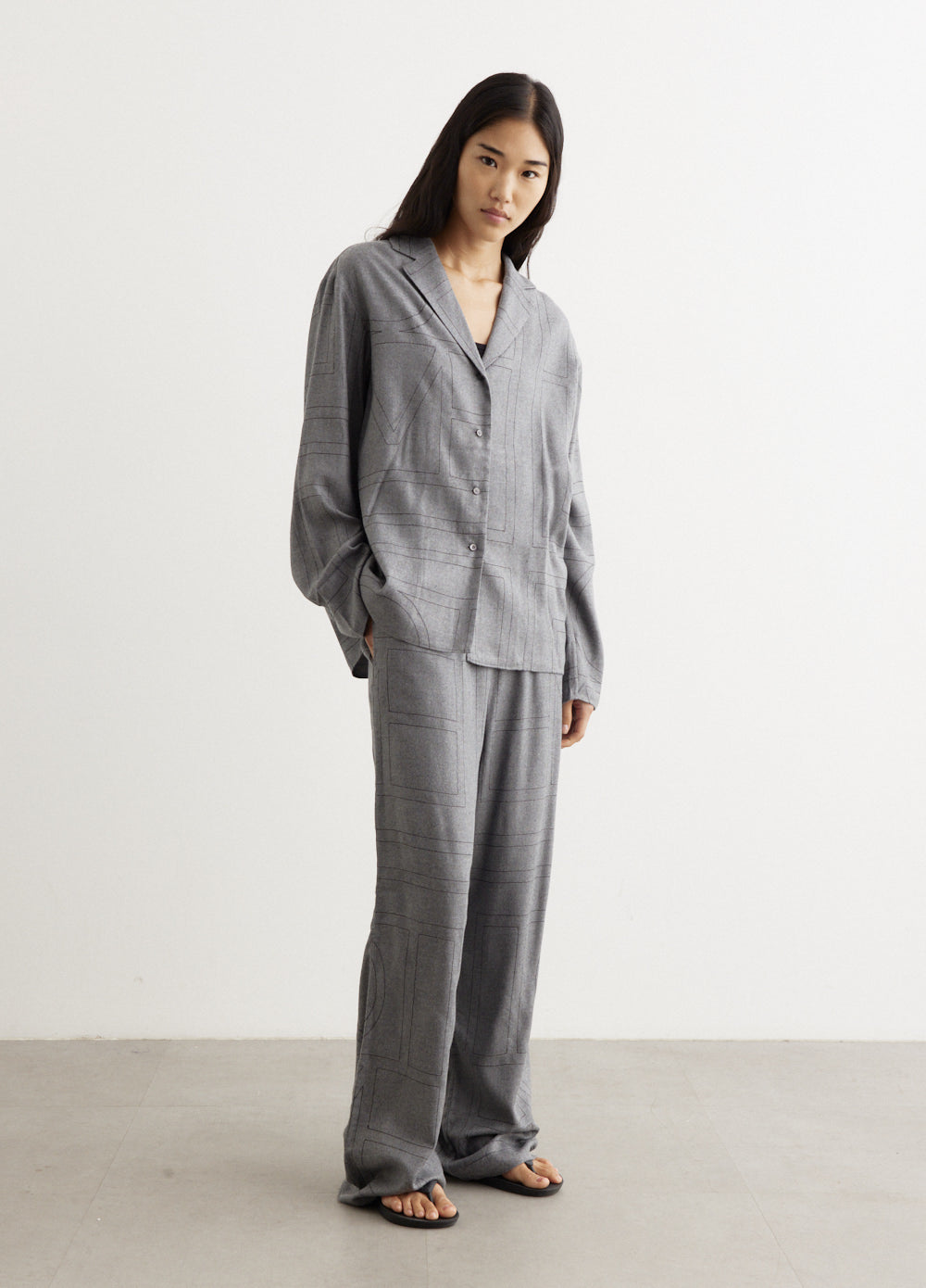 Monogram Flannel Pj Top