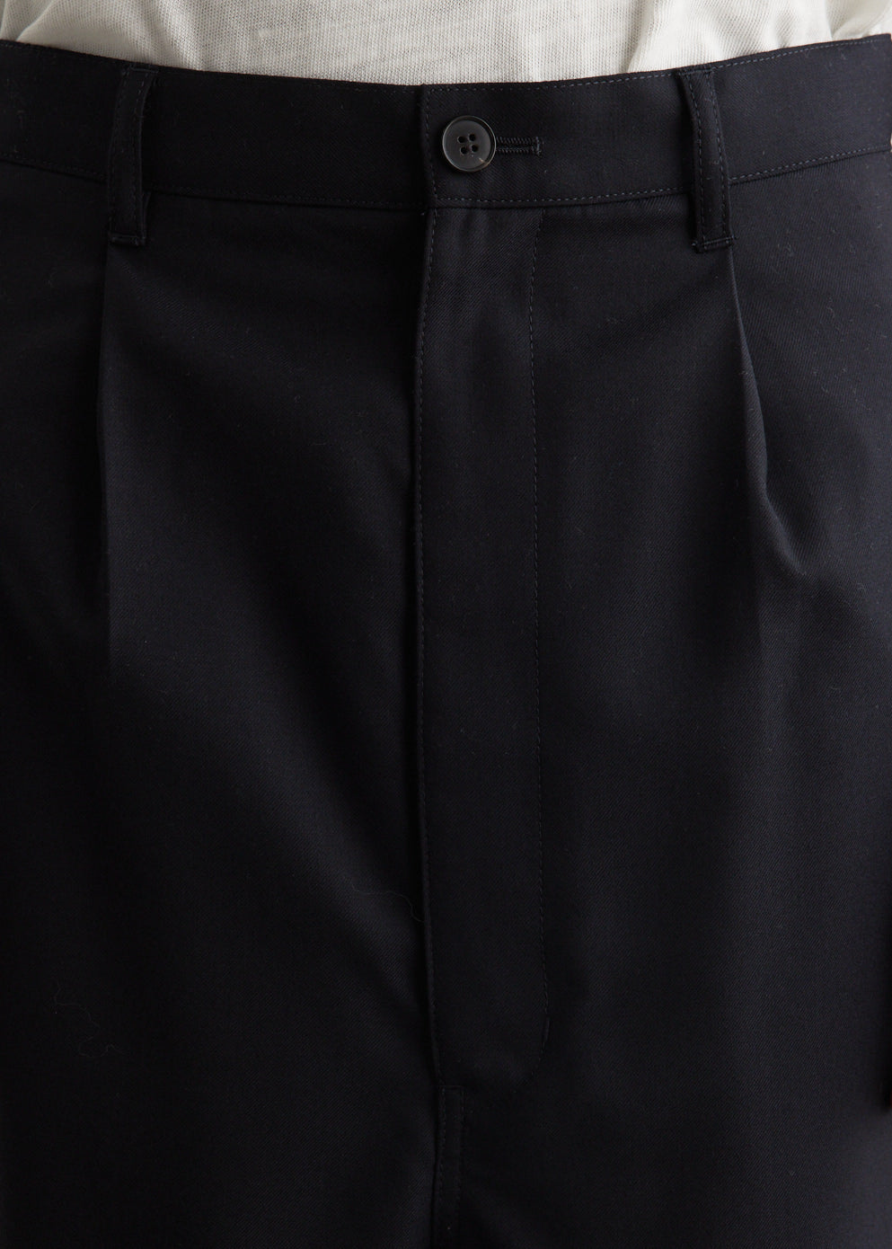 Wool Gabardine Dropped Trousers