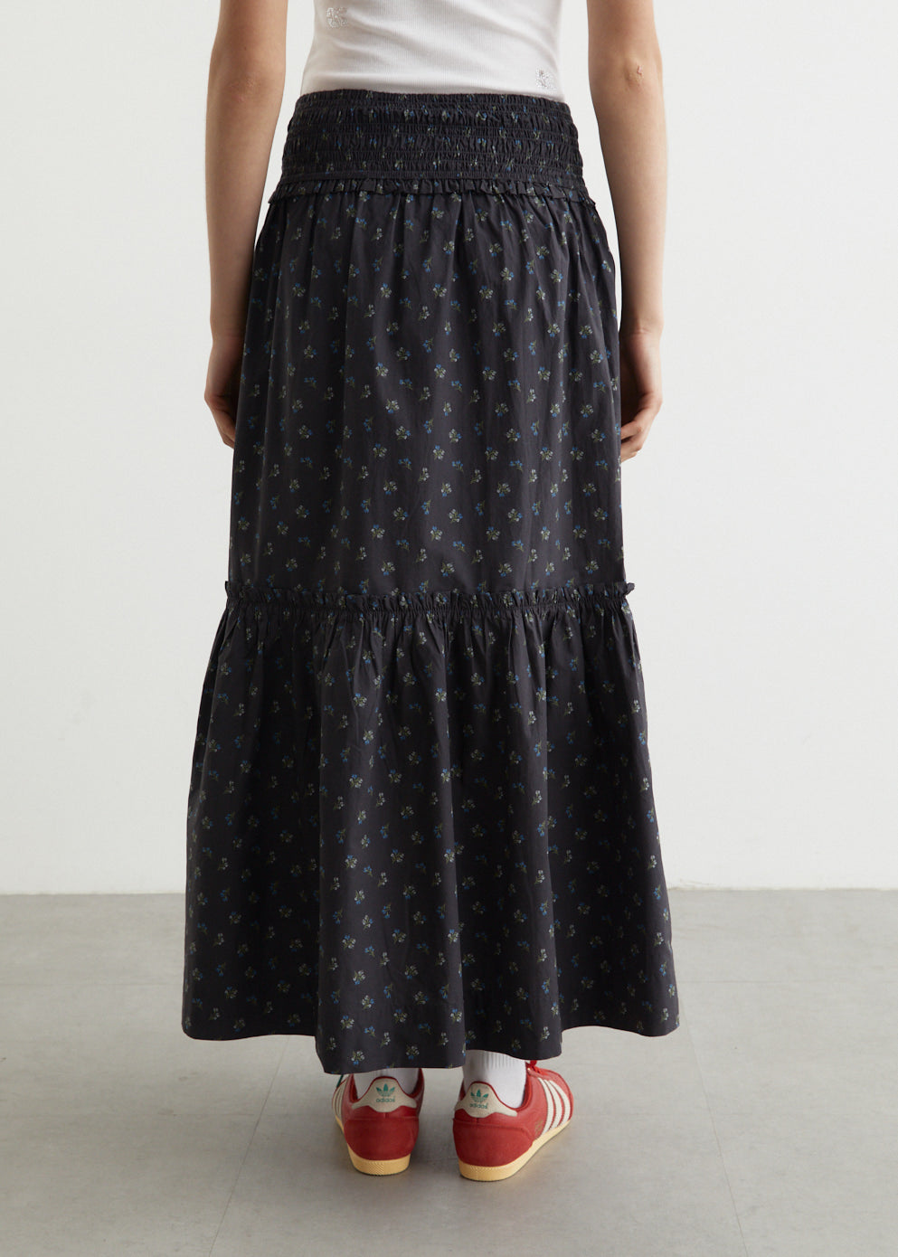 Printed Cotton Smock Maxi Skirt
