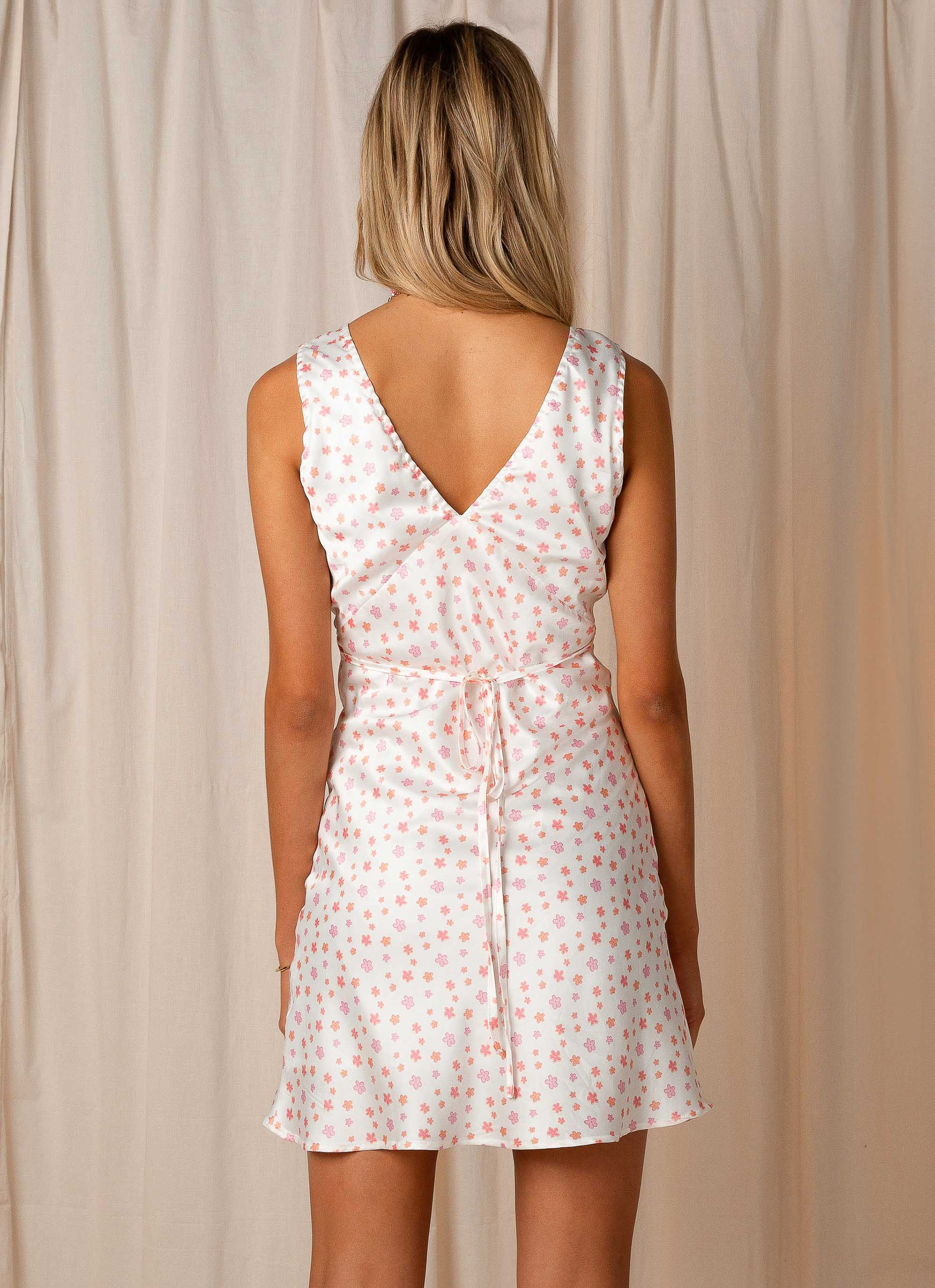 Audrey Vintage Slip Dress - Pink Wild Poppies