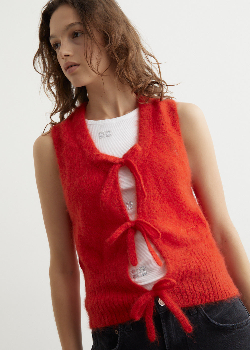 Light Mohair Tie String Vest