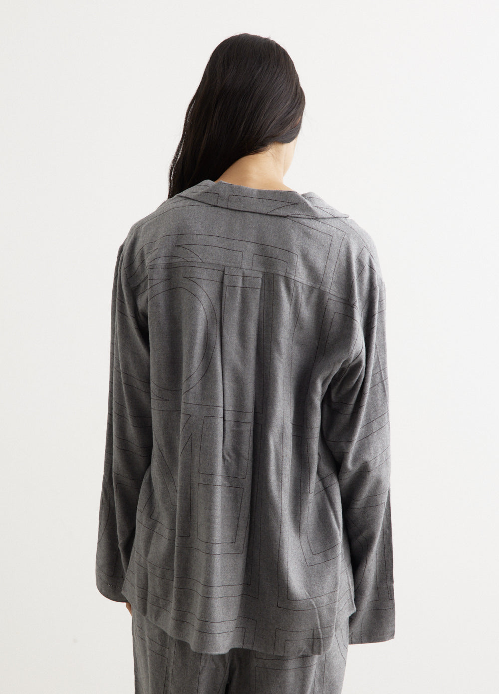 Monogram Flannel Pj Top