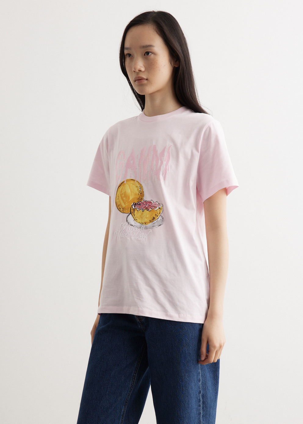 Basic Jersey Grapefruit Relaxed T-Shirt