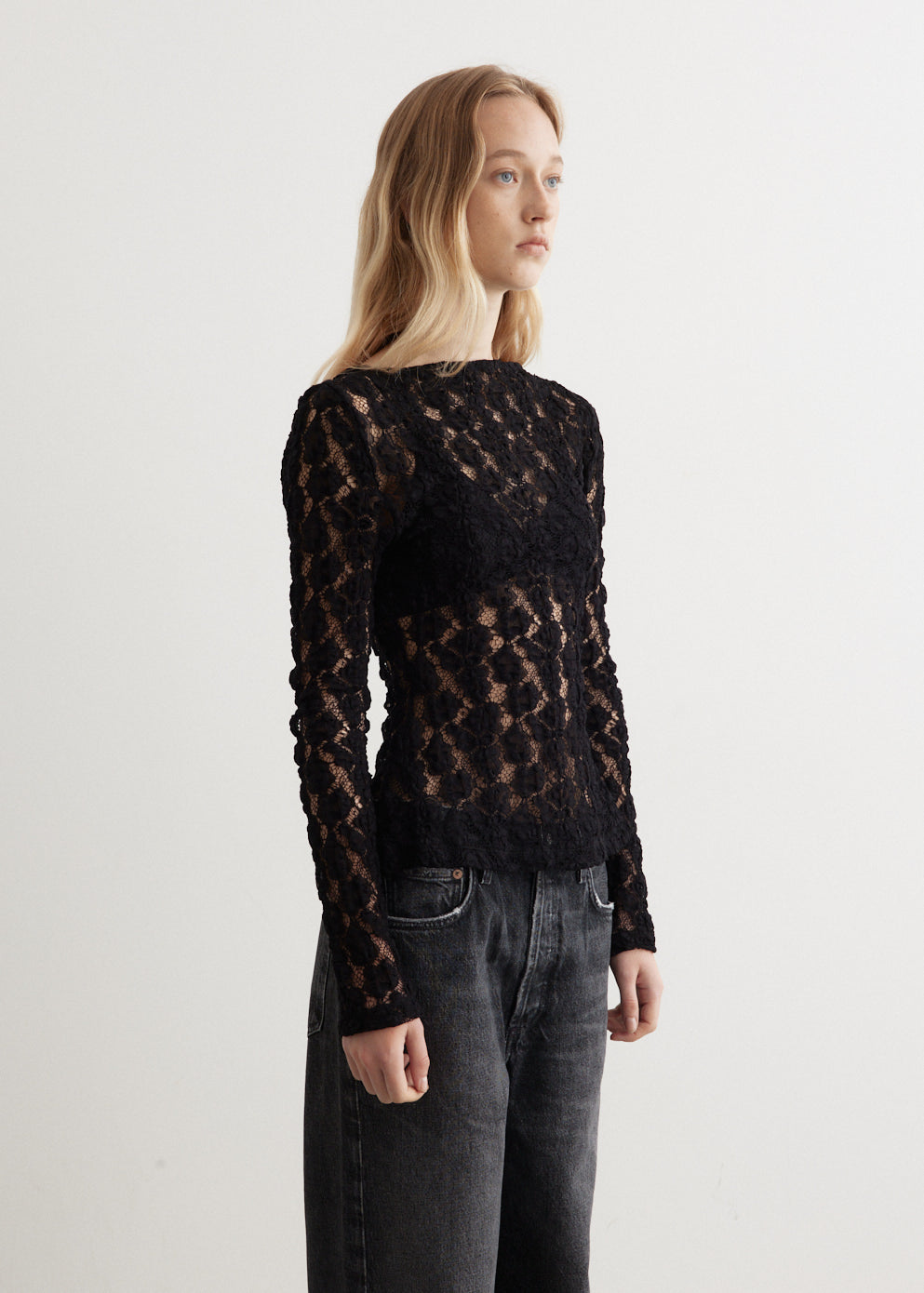 Lace Boat Neck Top