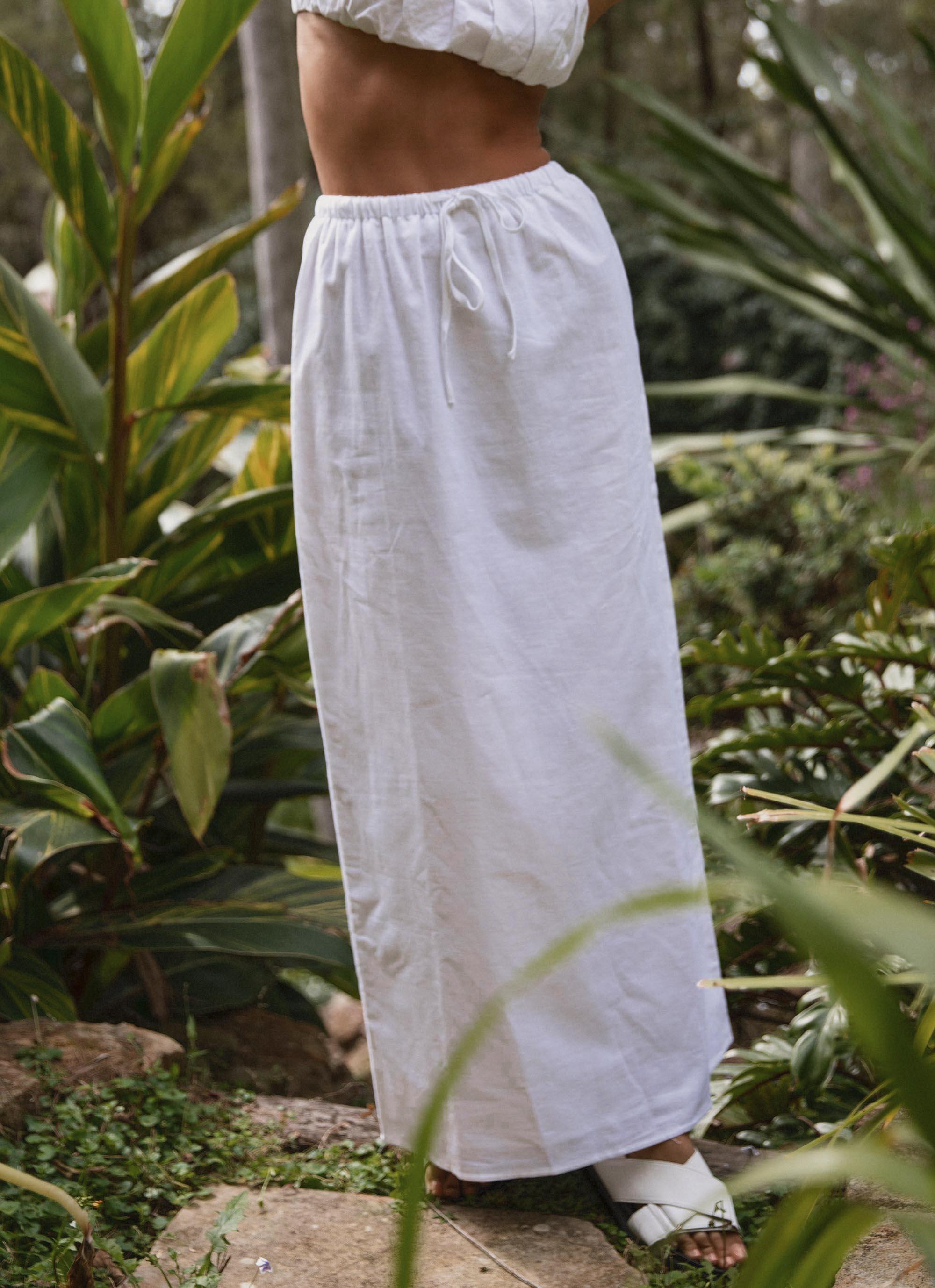 Sicilian Sun Midi Skirt - Pure White