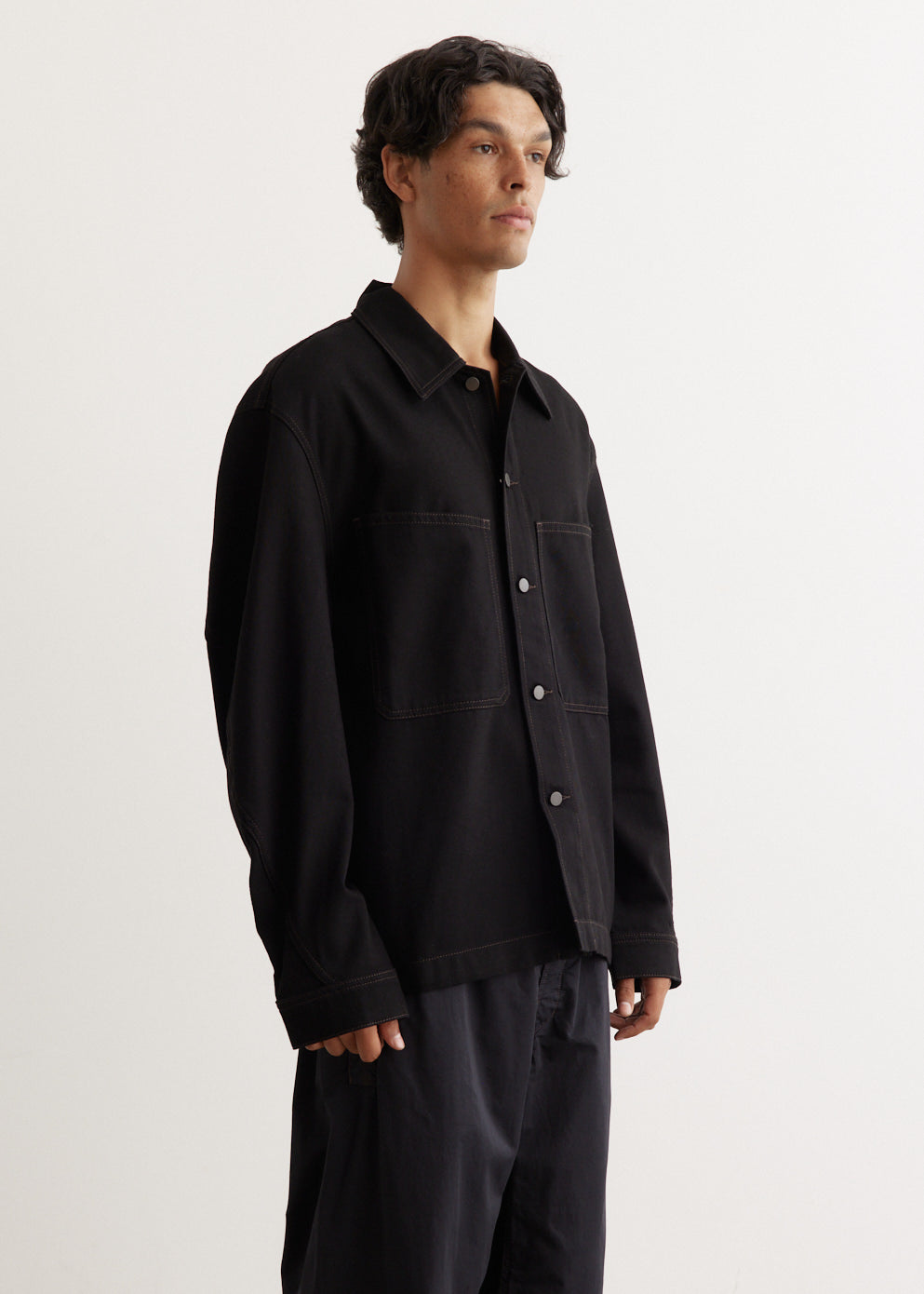 Twisted Sleeve Boxy Overshirt