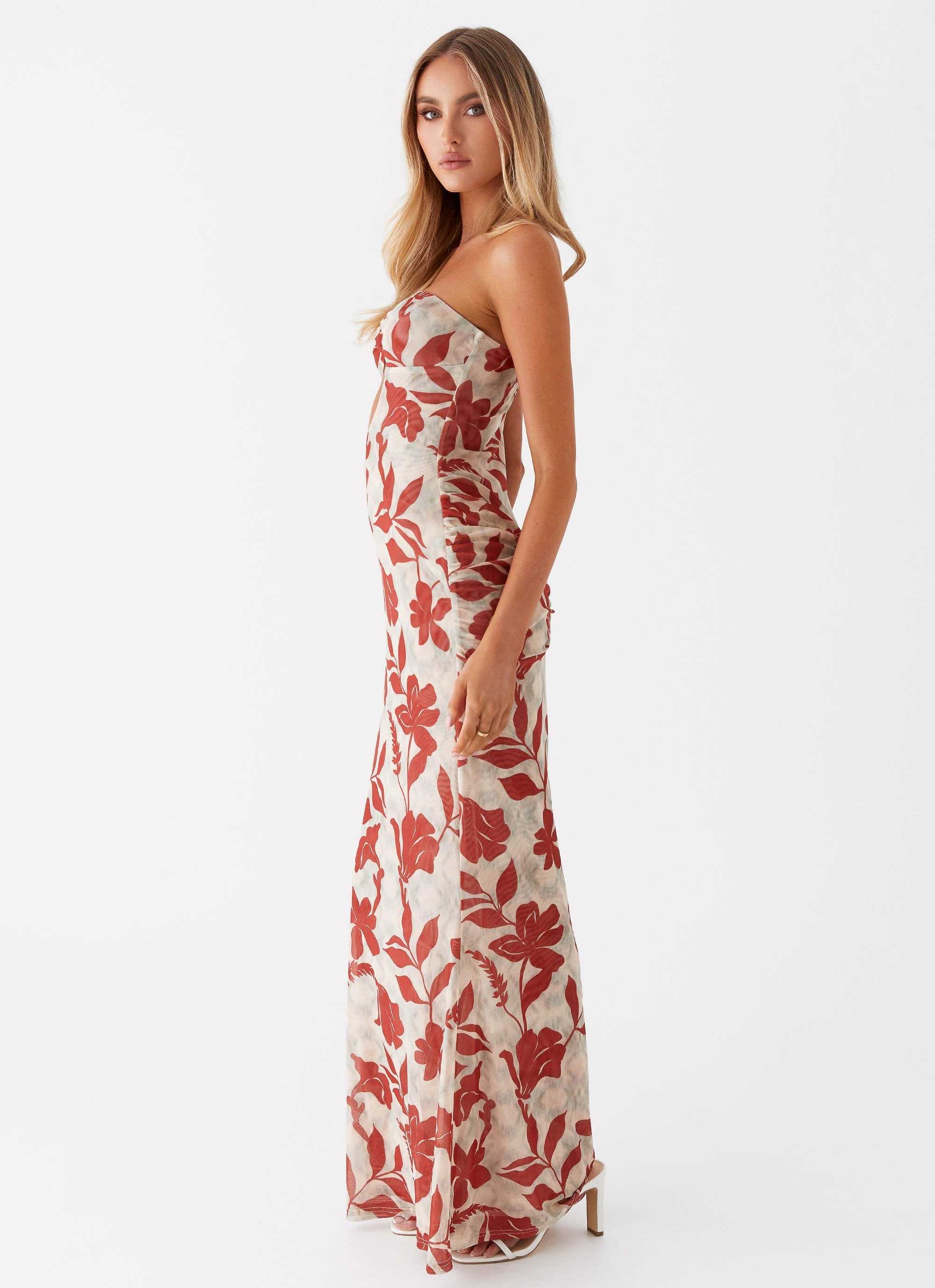 Dearest Maxi Dress - Red Green Floral