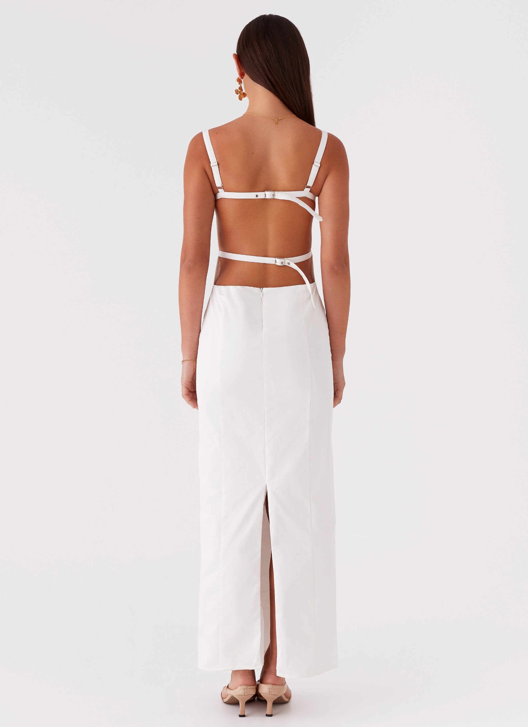 Naomi Backless Maxi Dress - Off White