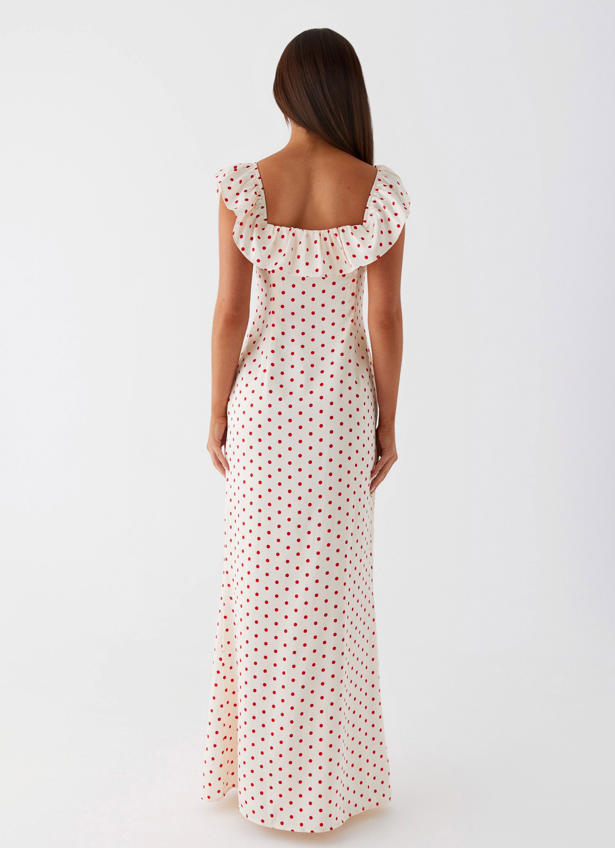 Scarlet Cherry Maxi Dress - Red Polka Dot