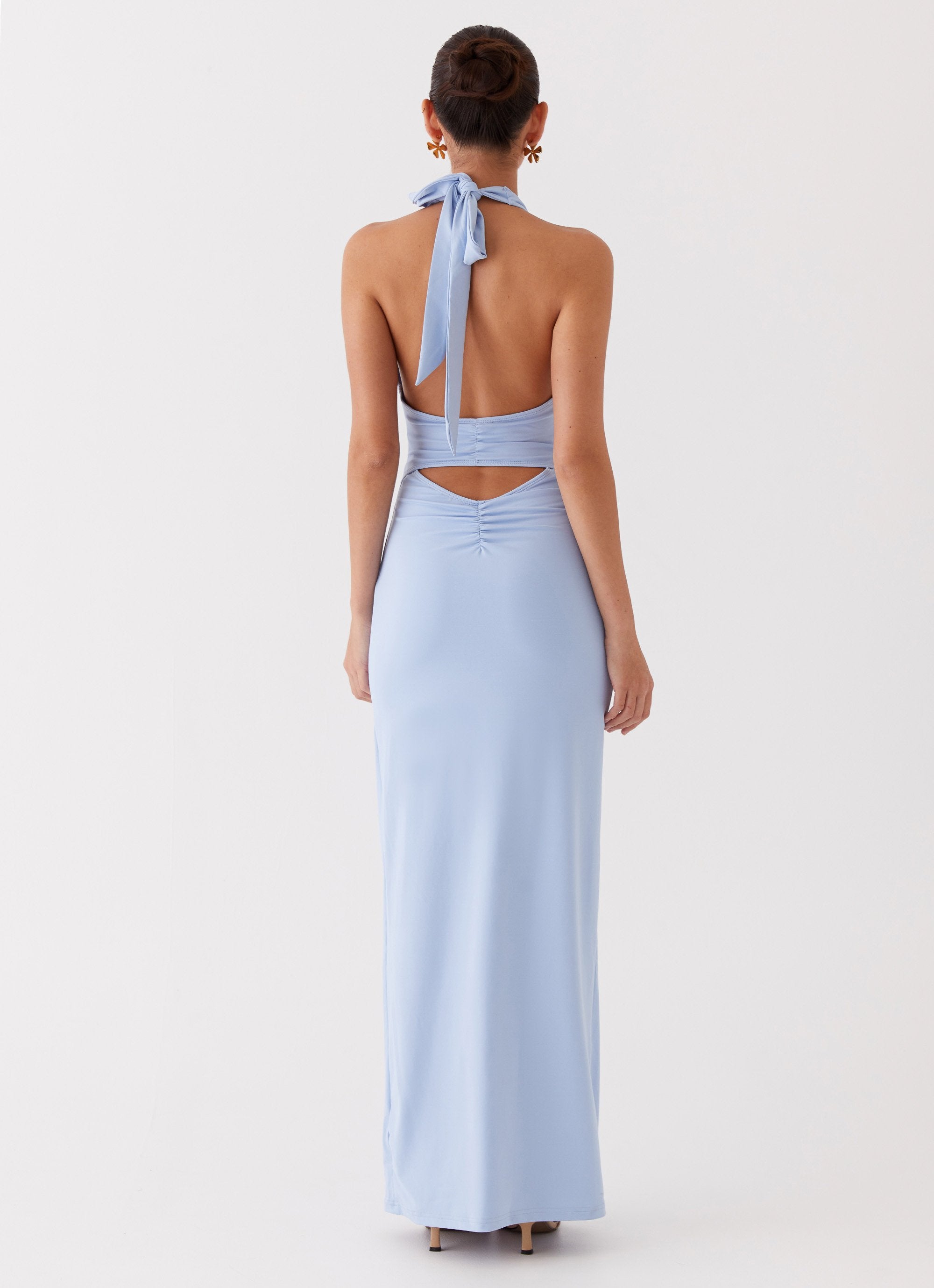 Whisked Away Halterneck Maxi Dress - Blue