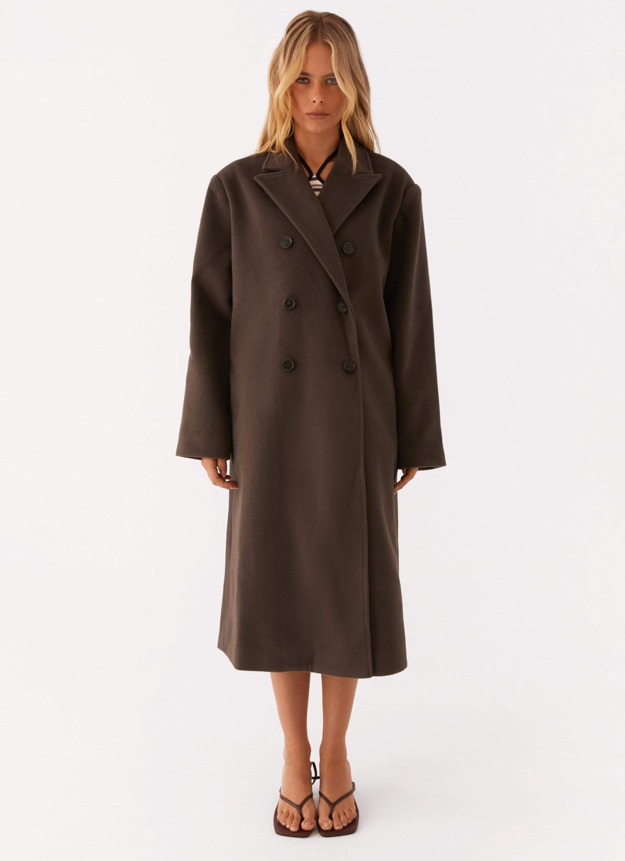 Gianni Double Breast Coat - Chocolate