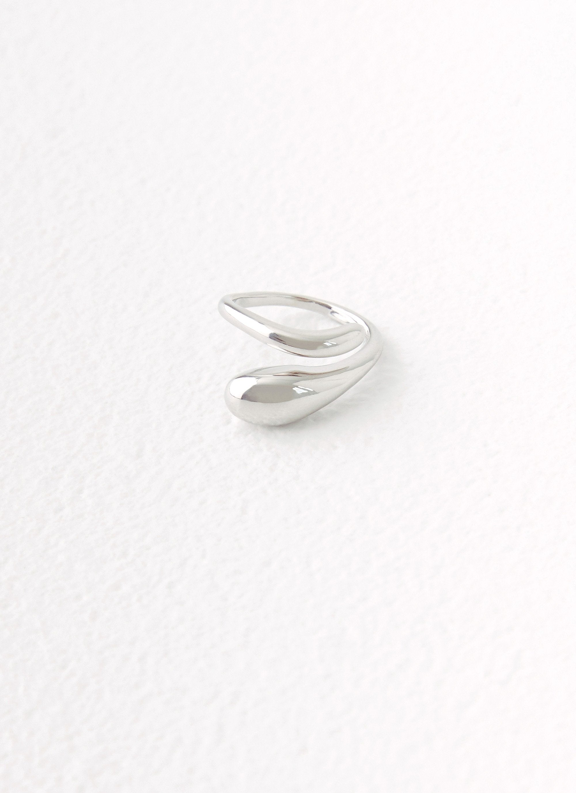 Teardrop Wrap Ring - Silver