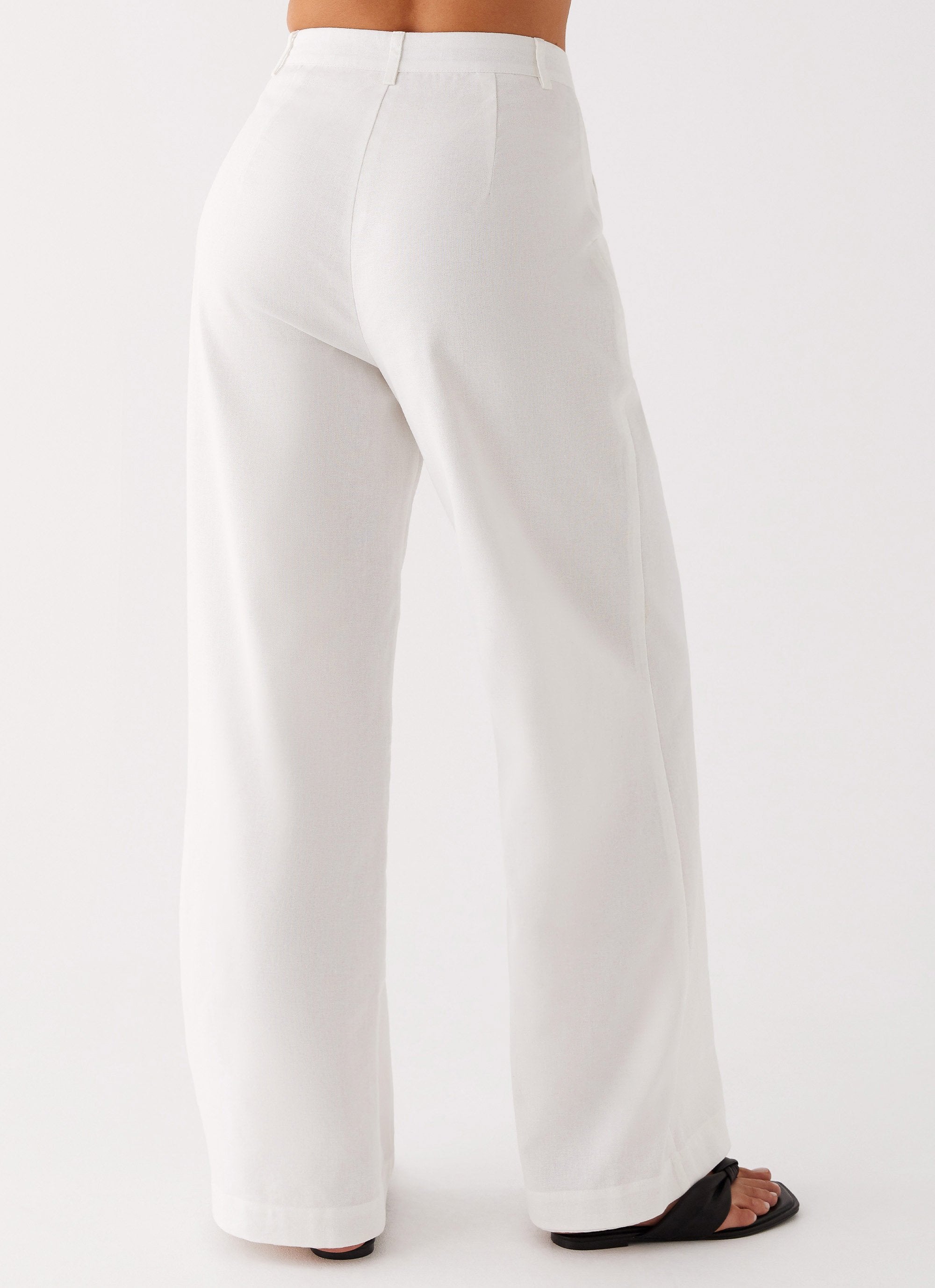 Heatwave Linen Wide Leg Pants - White