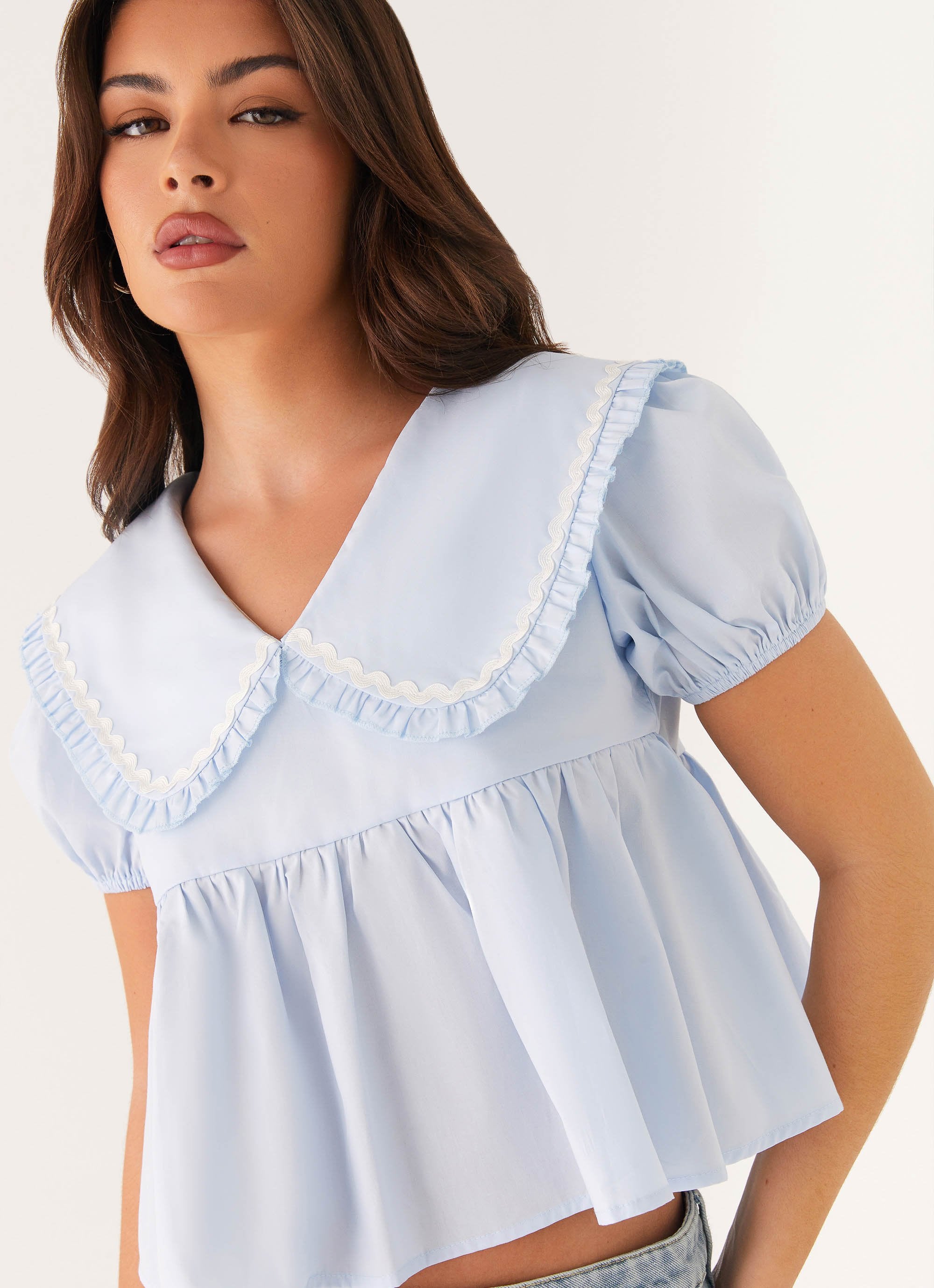 Sophie Babydoll Top - Blue