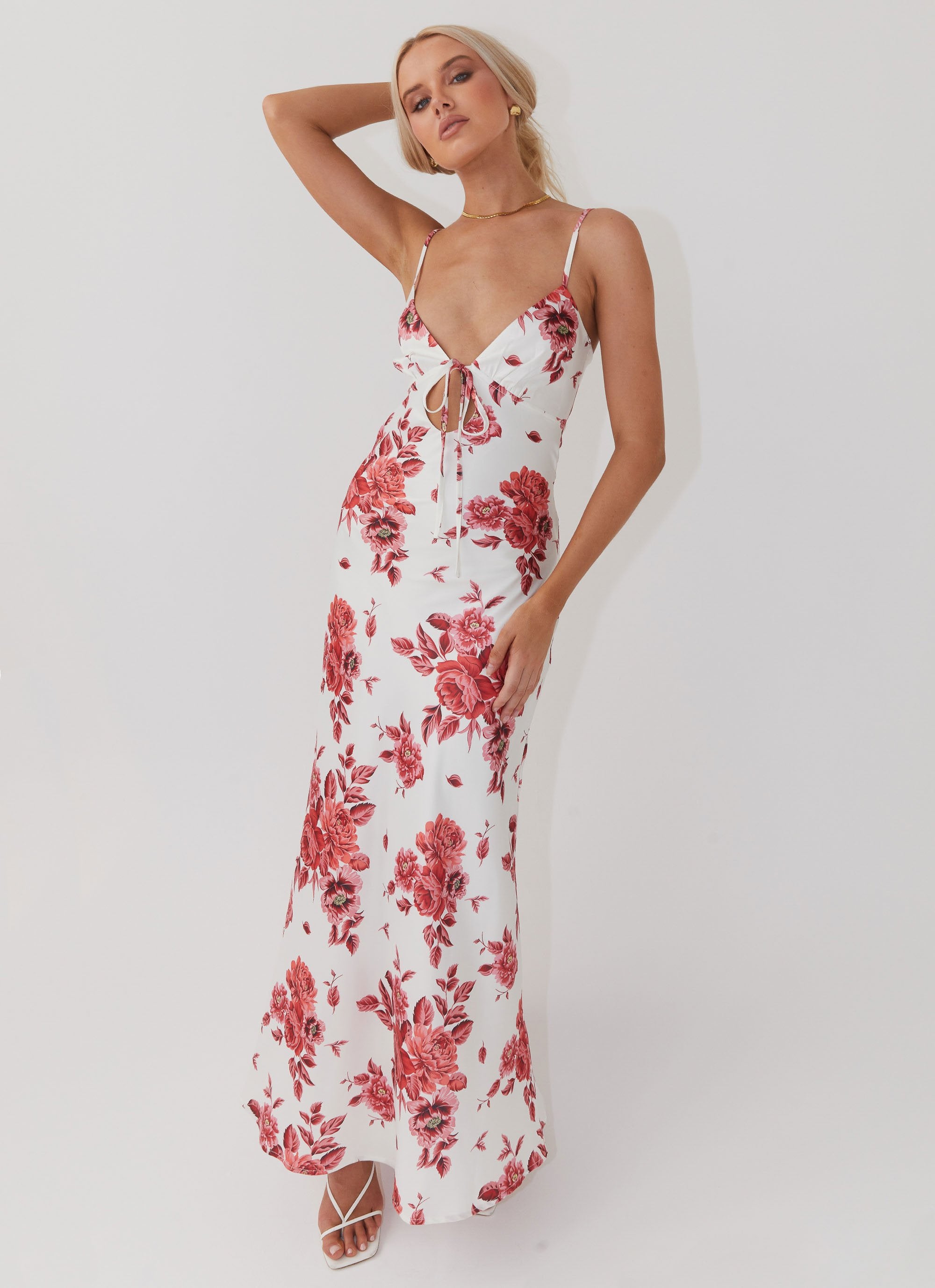 Flora Satin Maxi Dress - Rosa Floria