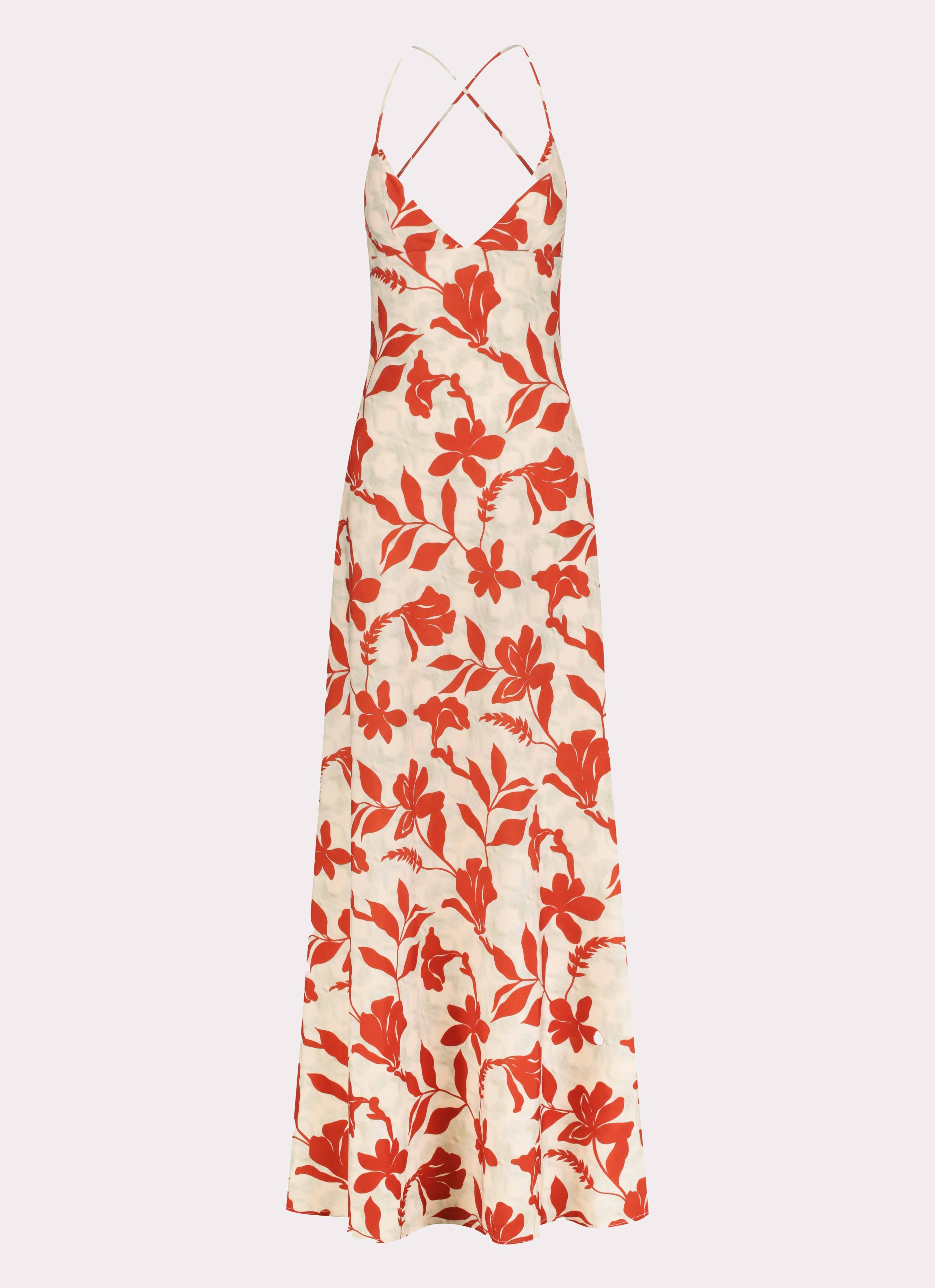 Cecily Maxi Dress - Red Green Floral