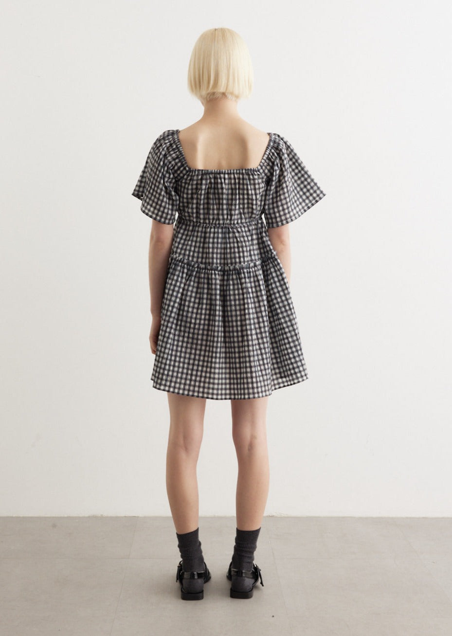 Seersucker Check Mini Layer Dress