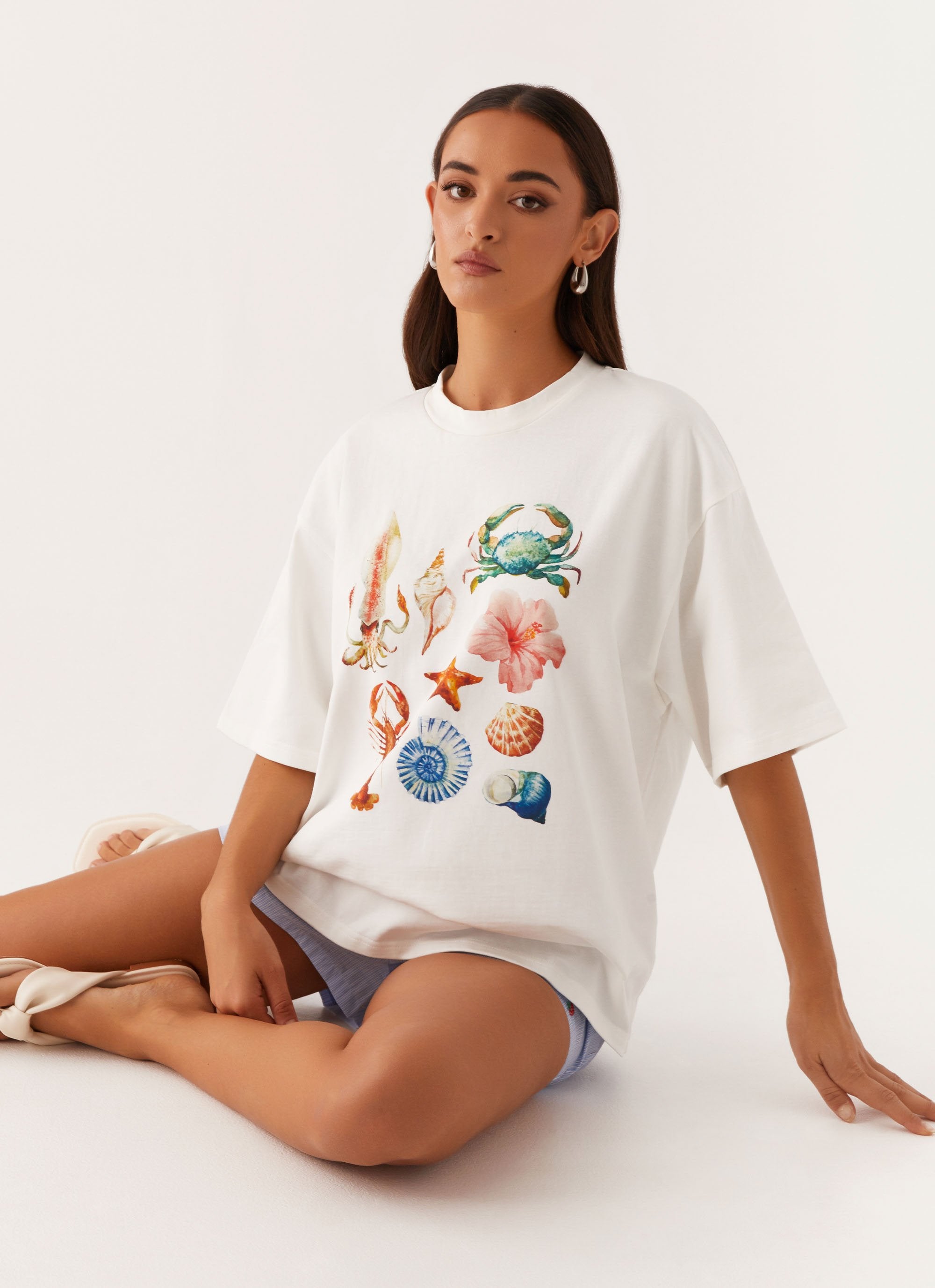 Born to Have Fun Oversized Tee - White