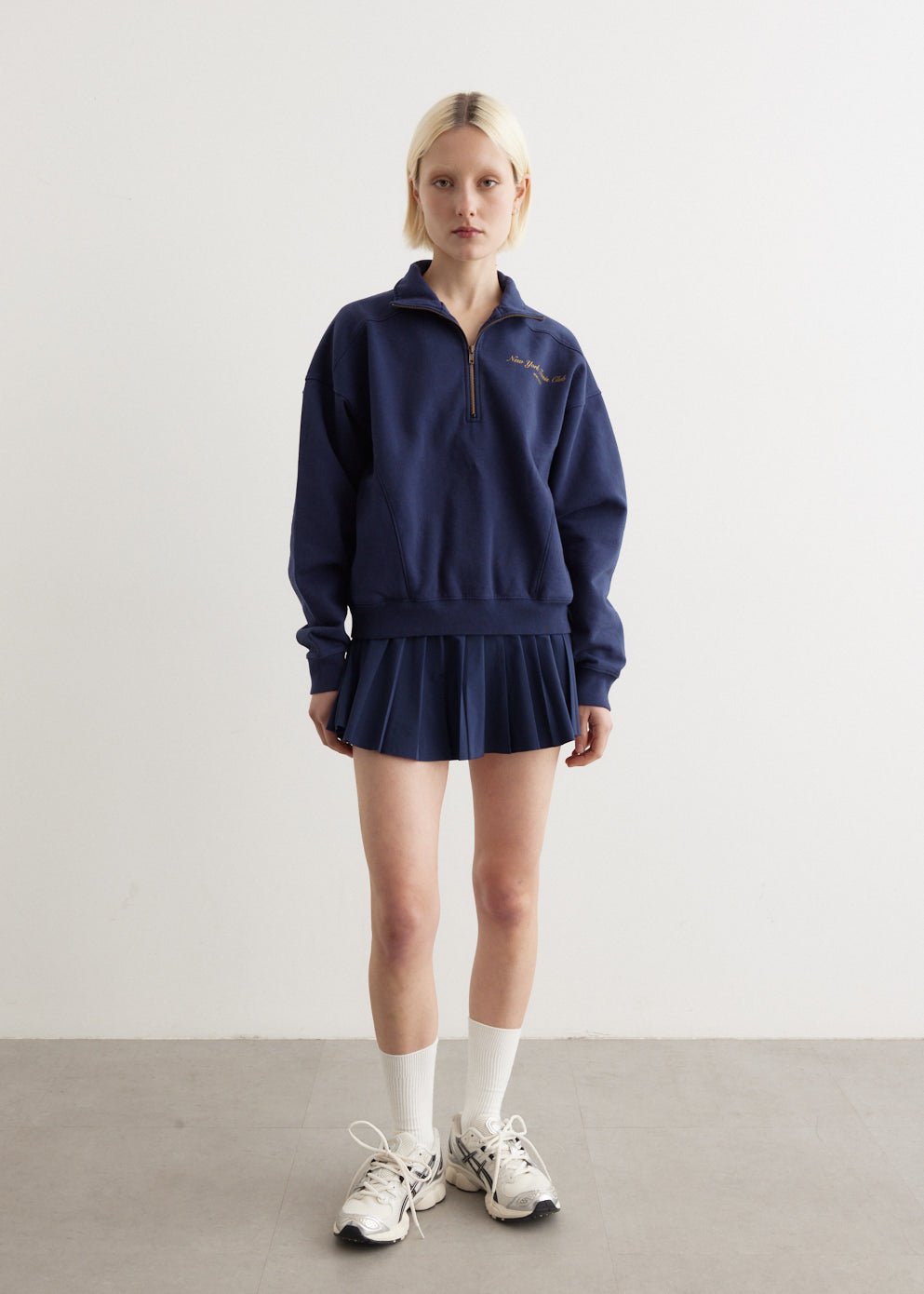Serif Logo Pleated Skirt