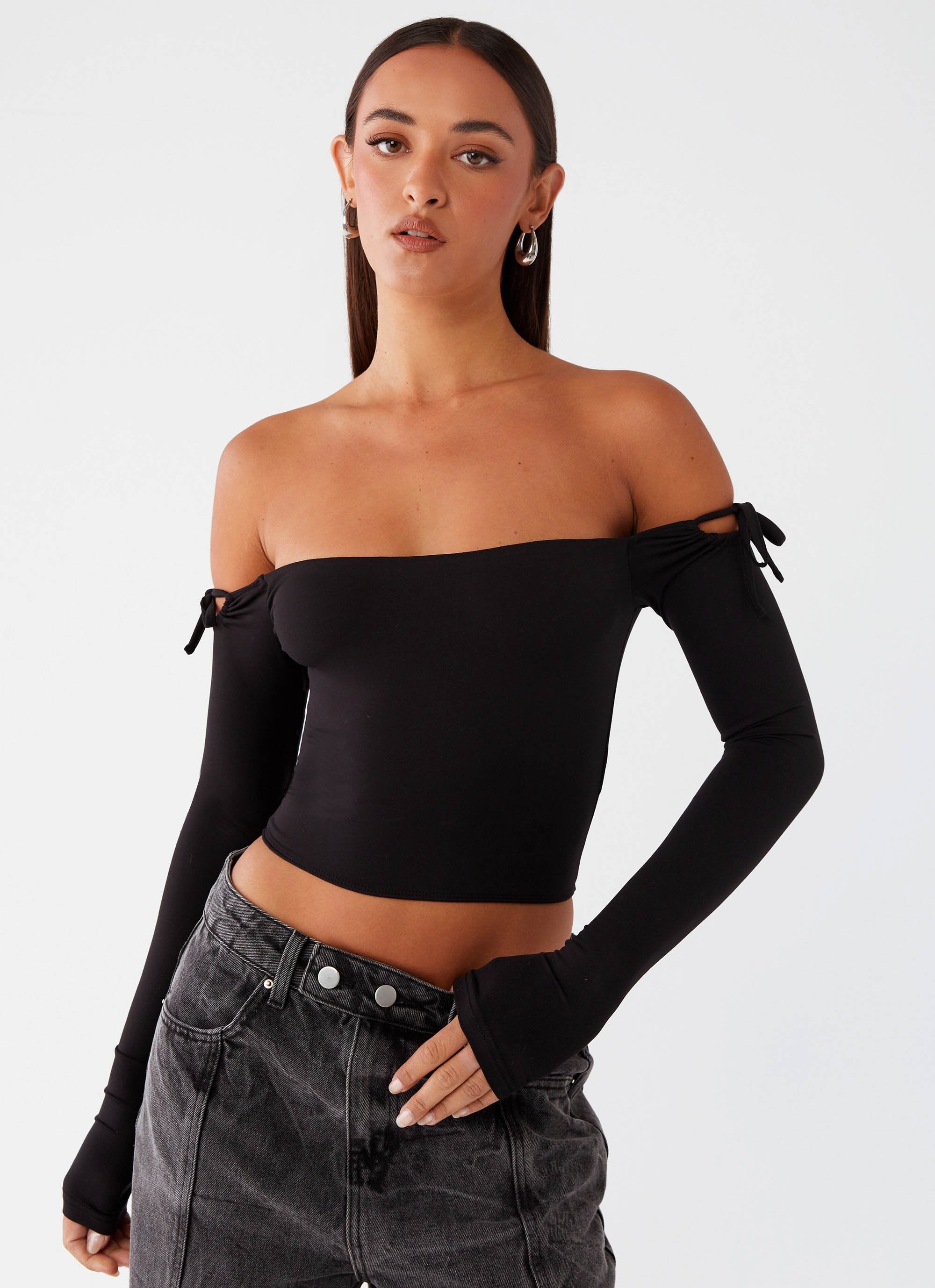 Micah Long Sleeve Top - Black