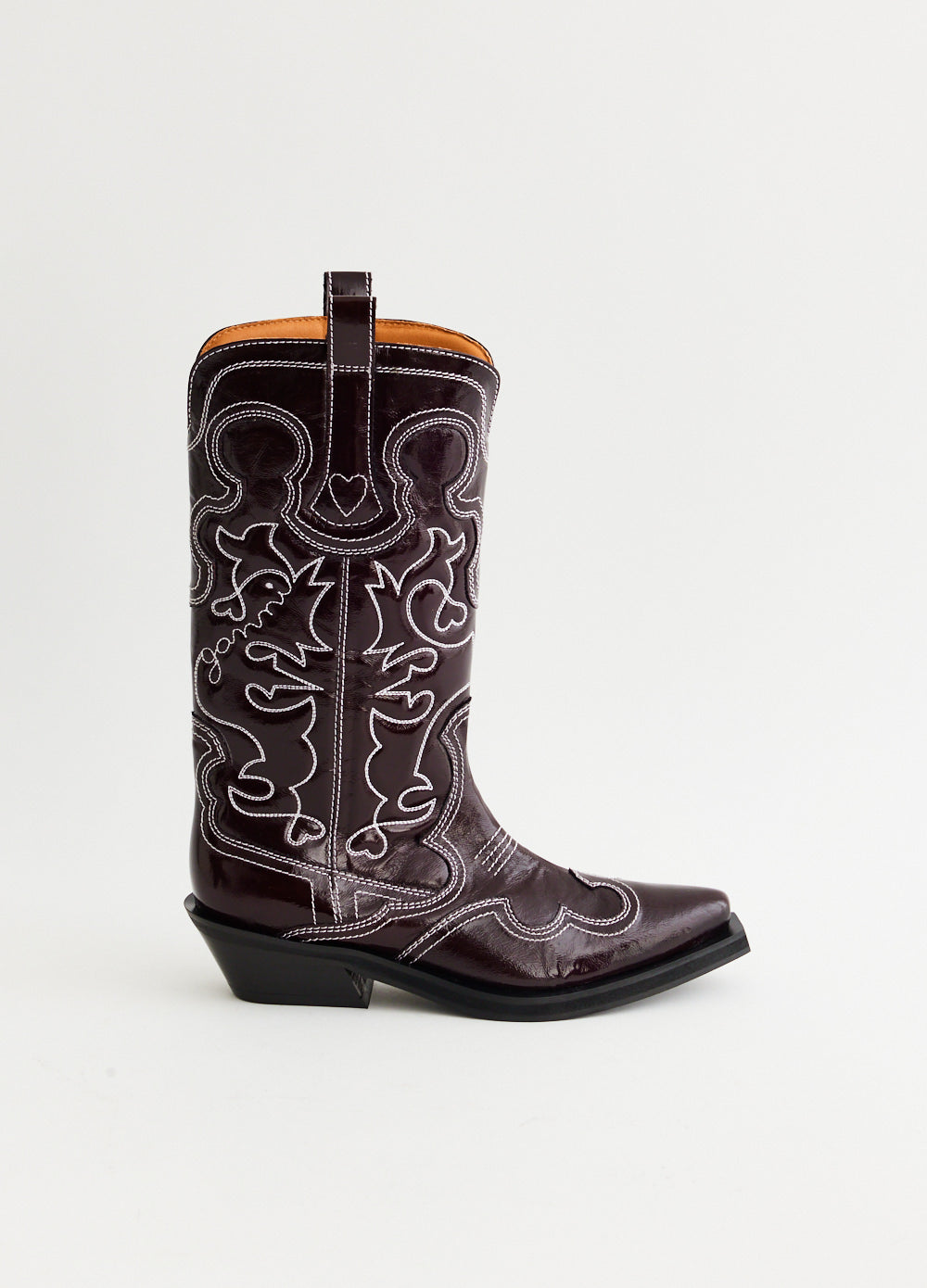 Mid Shaft Embroidered Western Boots