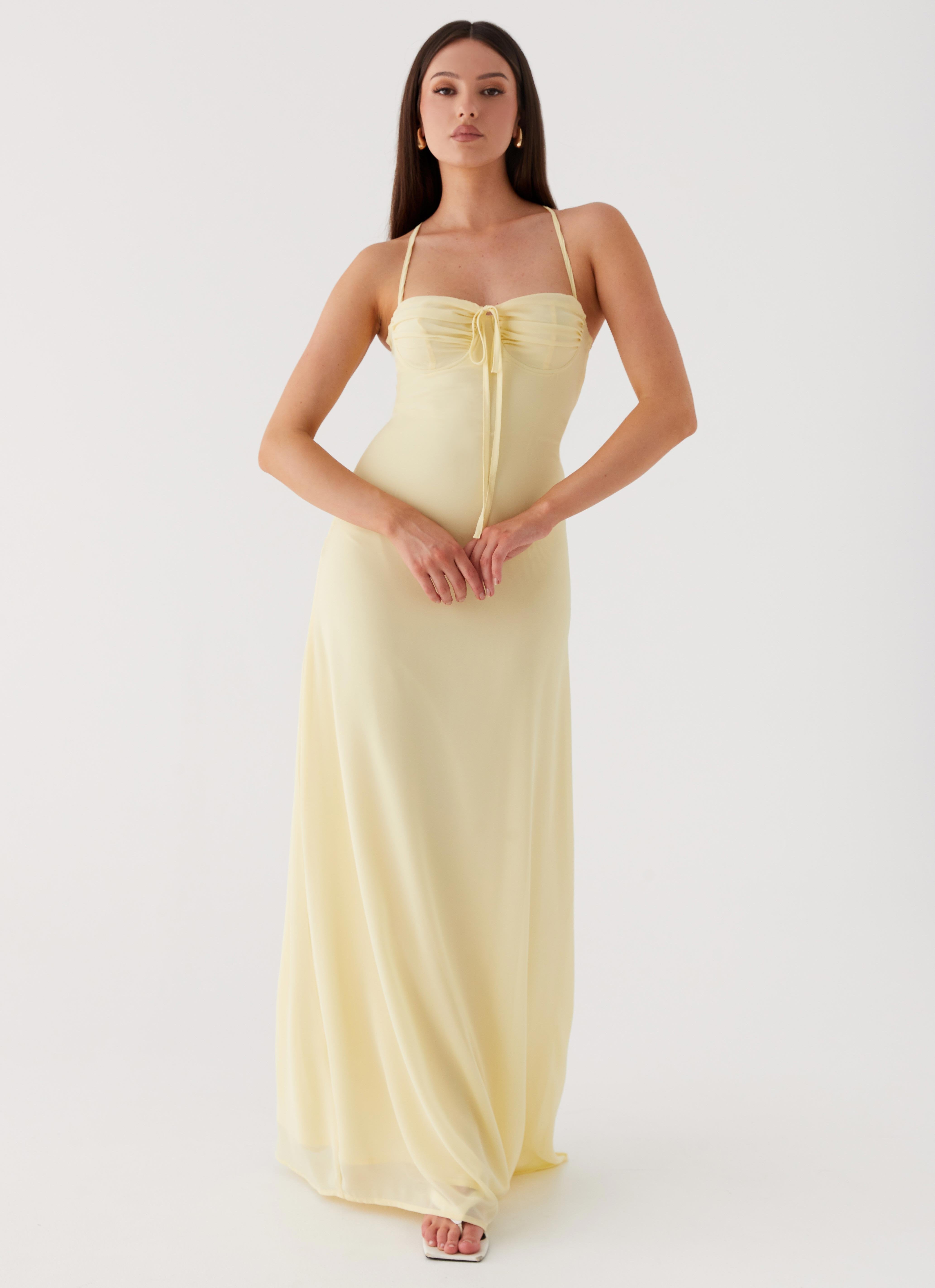 Aveline Bustier Maxi Dress - Yellow