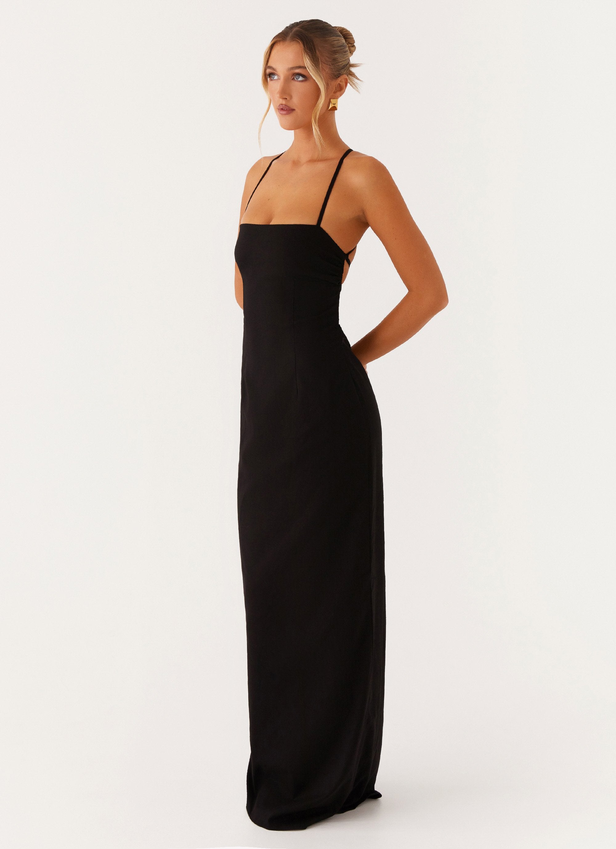 Cora Backless Maxi Dress - Black