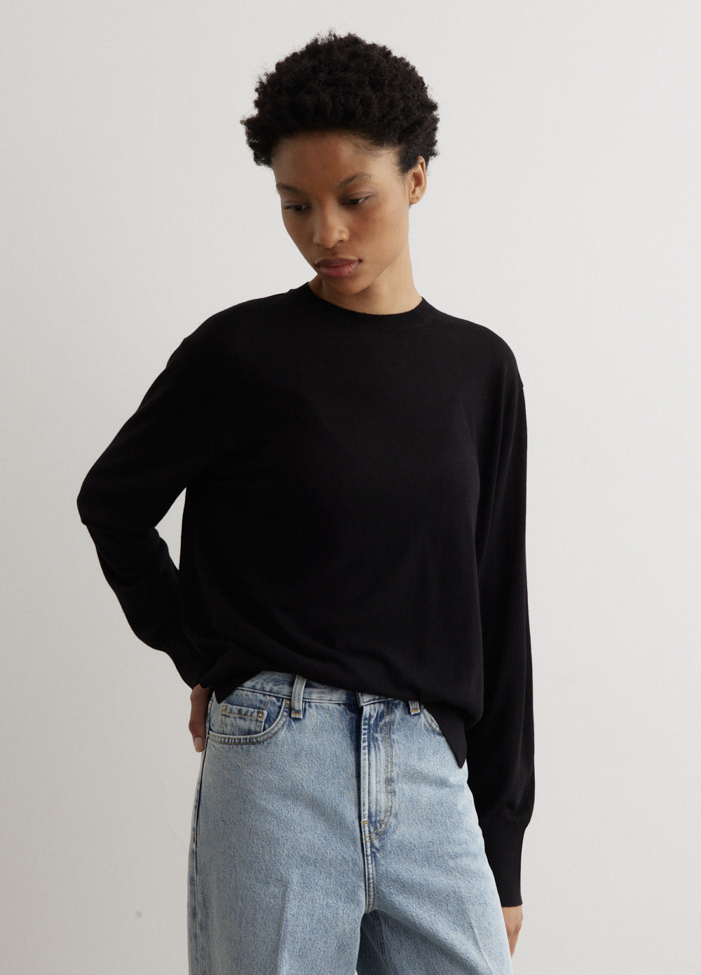 Crew-Neck Silk Cashmere Knit