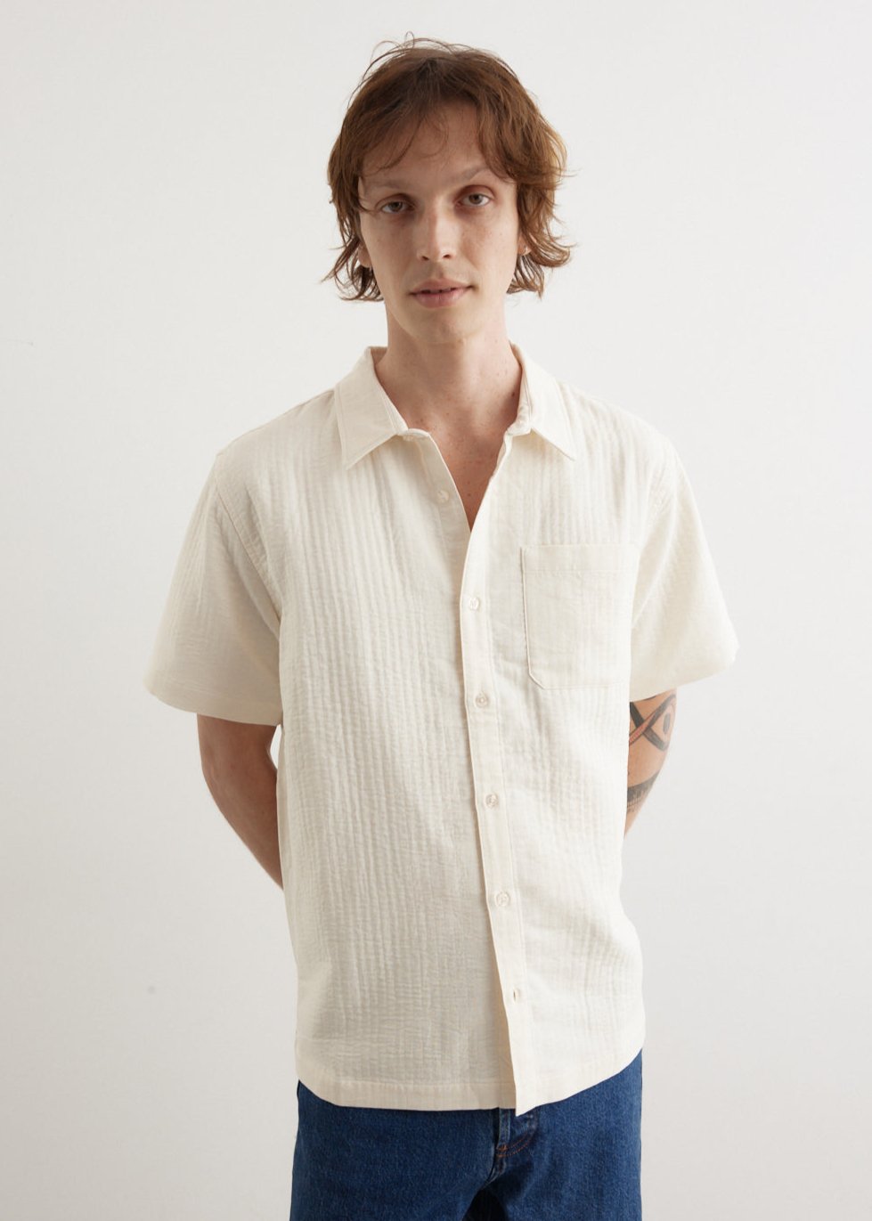 Bruce Double Layer Crinkle Short Sleeve Shirt