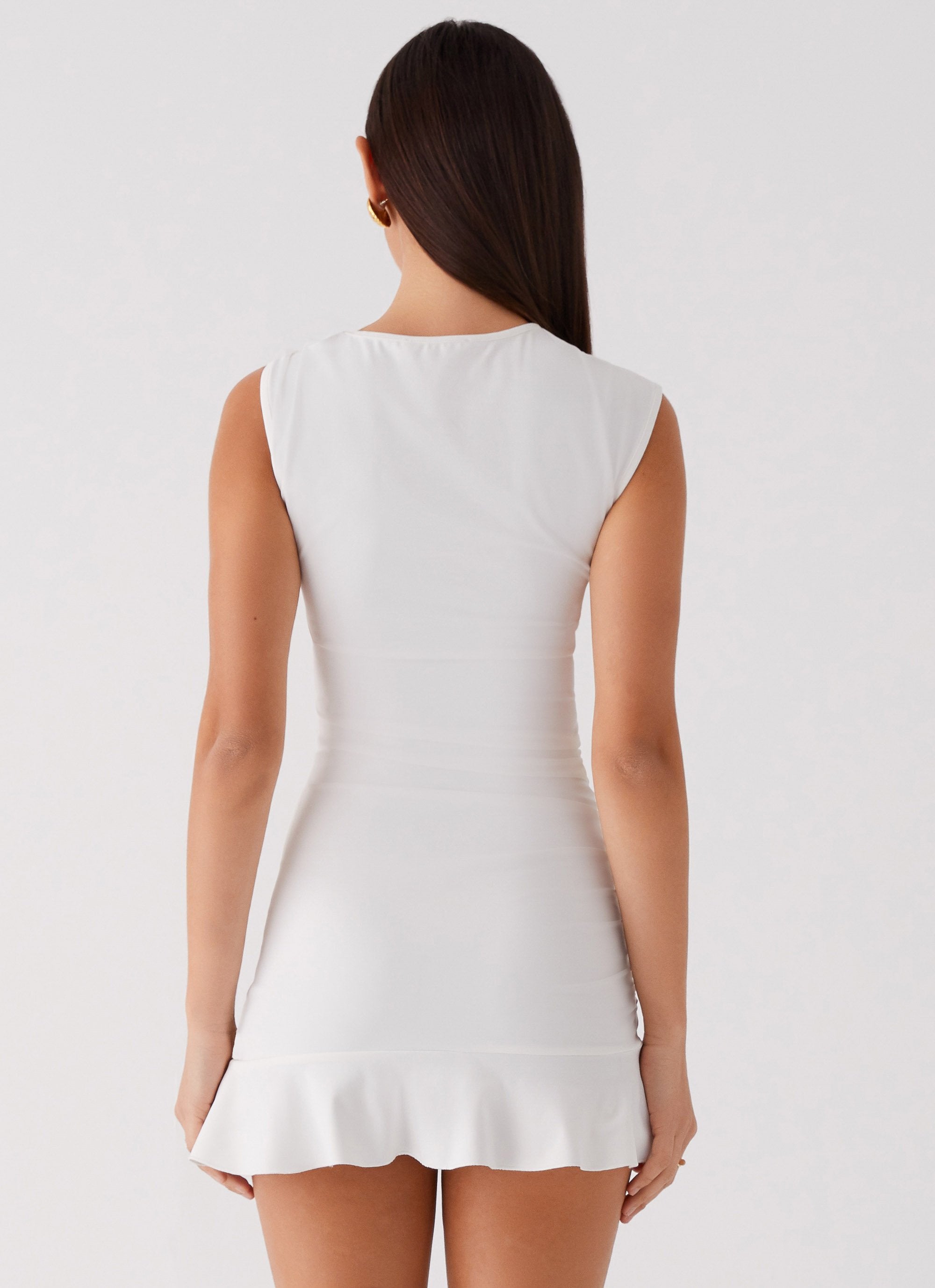 Katy Frill Mini Dress - Ivory