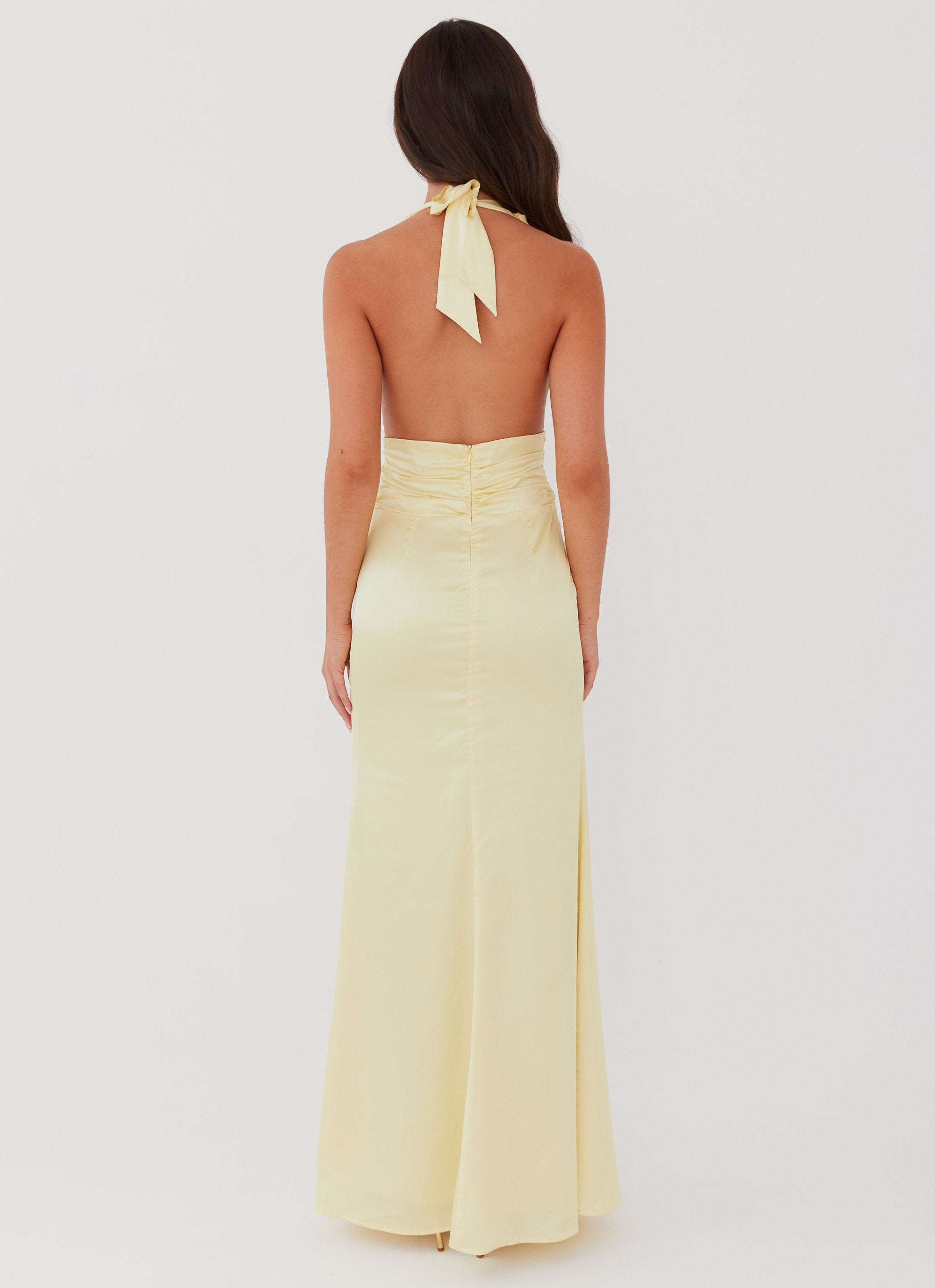 Lovelust Halterneck Maxi Dress - Lemon